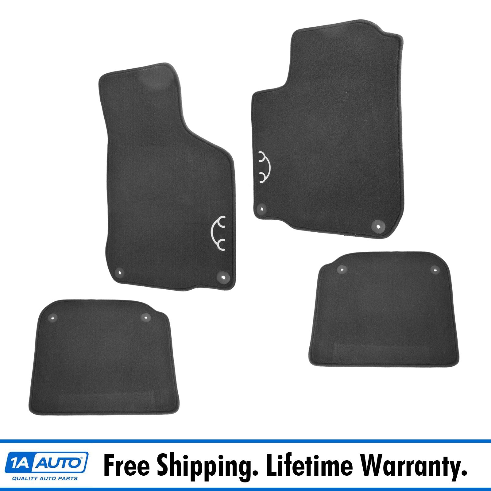 Oem 1c1061370wgk Floor Mat Set Of 4 Black Carpet Round Clips For