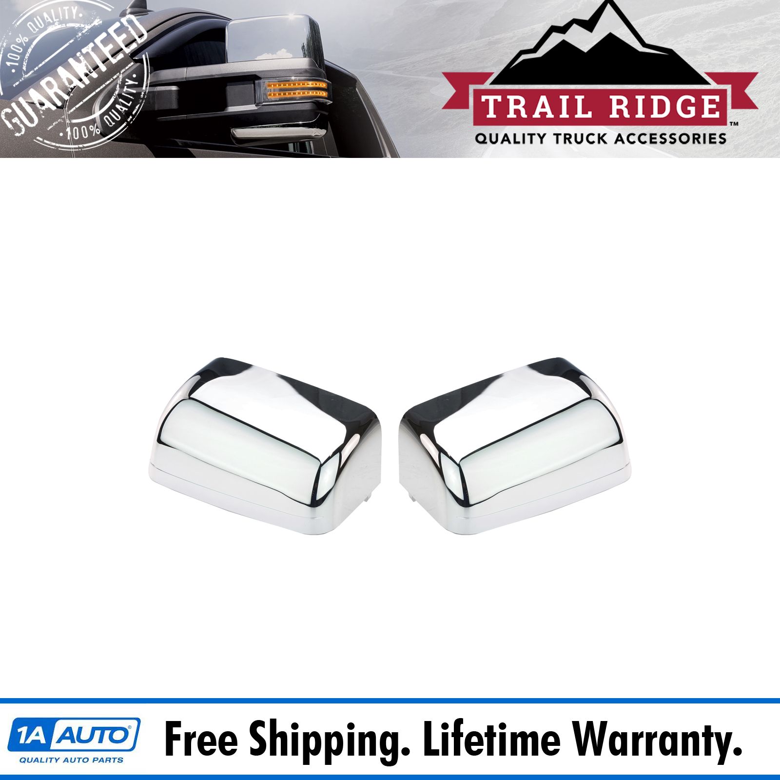 <b>2 Piece Chrome Towing Mirror Cap Set</b>