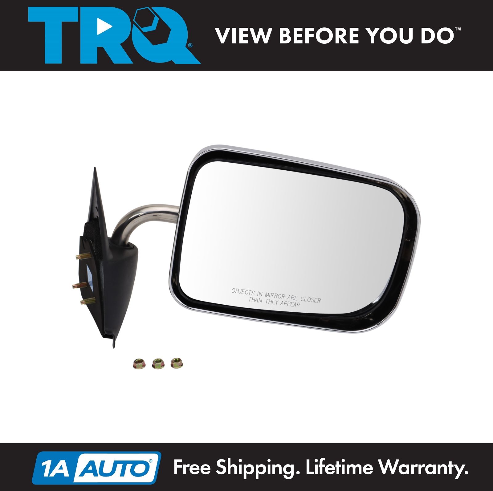 Chrome Manual Side View Mirror Left//Right Pair Set for 94-97 Ram Pickup Truck