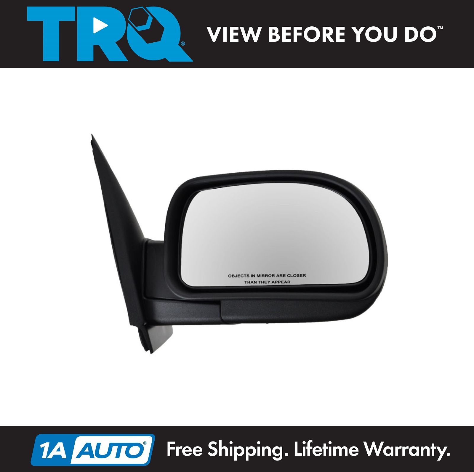 Black Textured Manual Side View Mirror Passenger Right RH for Blazer S10 Jimmy