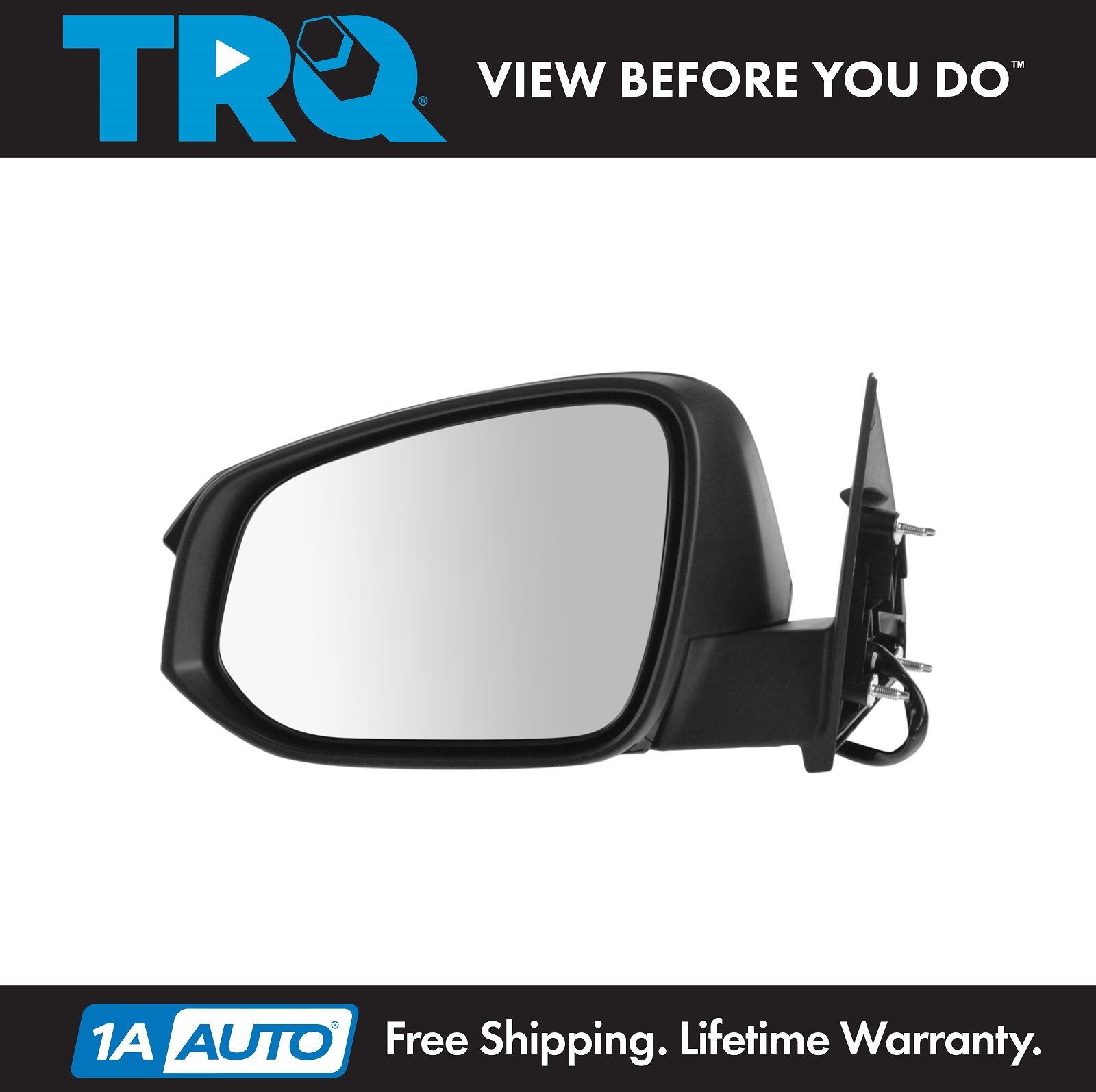 Blind spot Detection System Textured Black w//PTM Cover w//Turn Signal Driver Side Mirror for Toyota Highlander Foldaway Memory w//o Around View Monitor Heated Power Puddle lamp