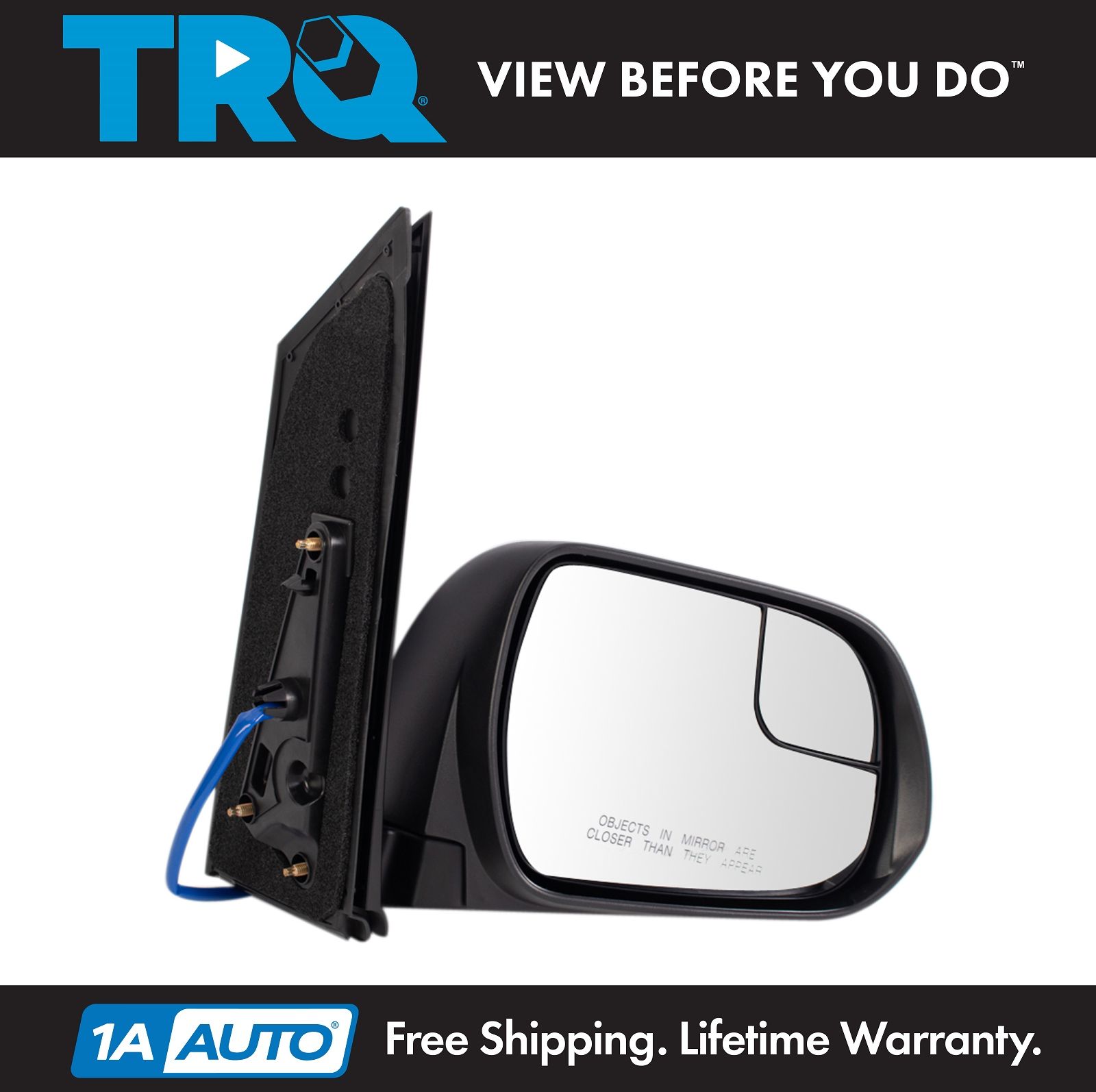 Mirror Power Textured Black Passenger Side Right RH for 2015 Toyota Rav4 New