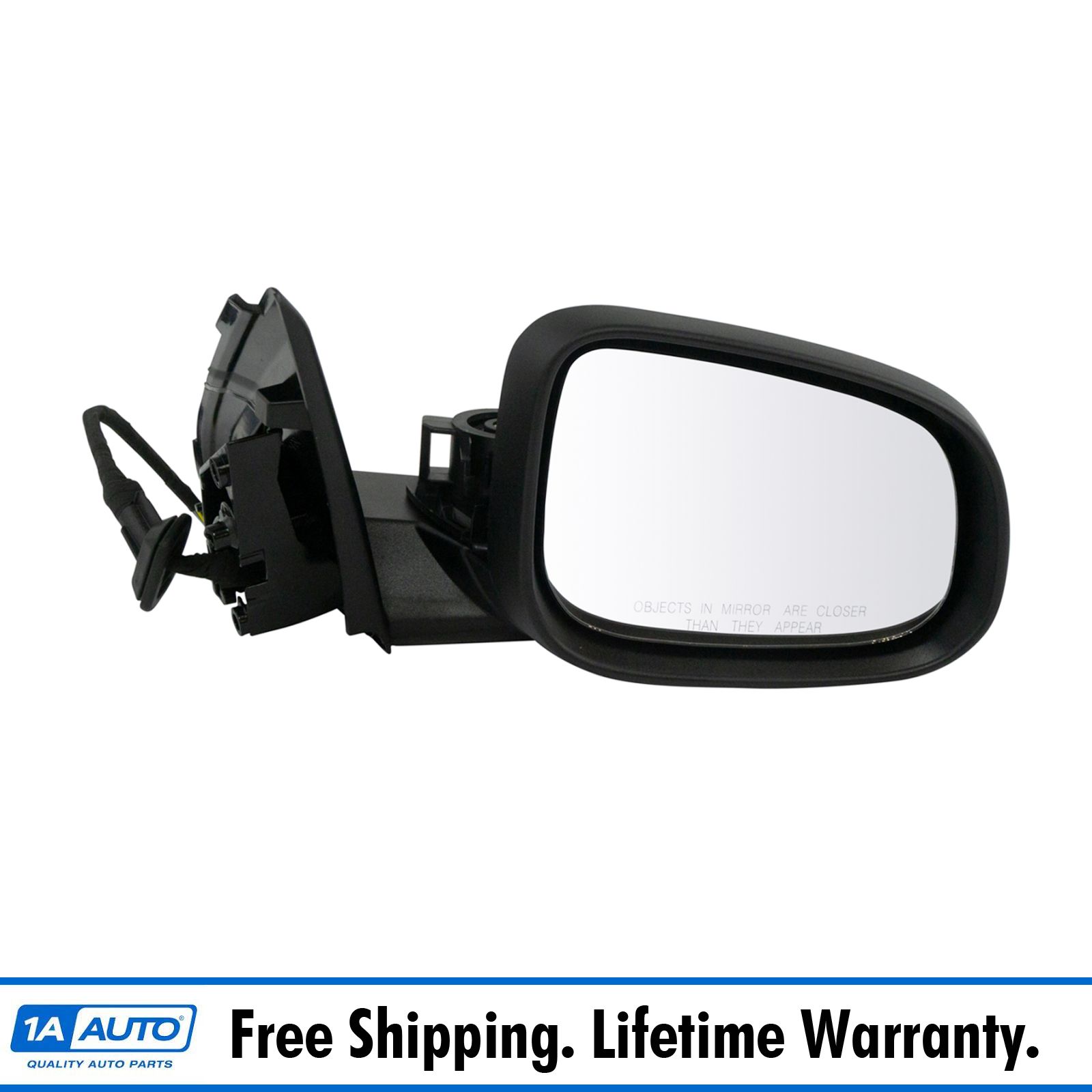 Mirror Power Heated Turn Signal Smooth Black Driver Side Left LH for S60 V60 New