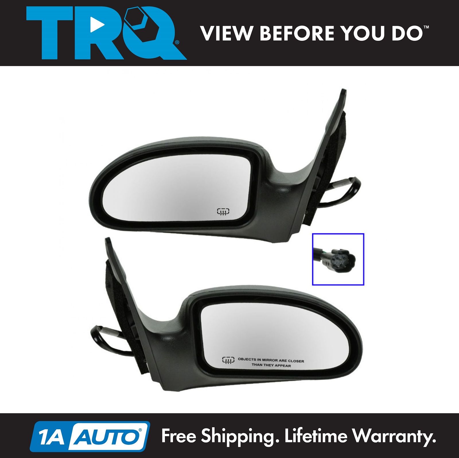 Power Side View Mirrors Left /& Right Pair Set NEW for 00-07 Ford Focus