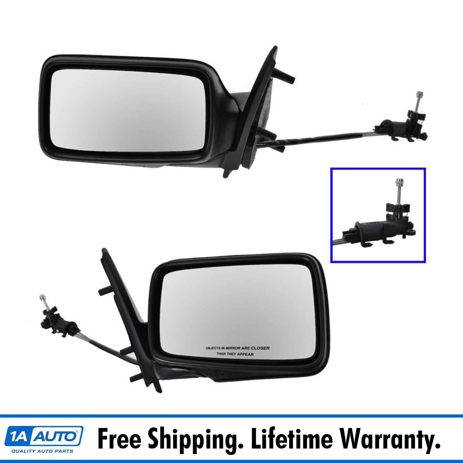 NEW Mirror 87-96 DODGE DAKOTA Driver Left Side MANUAL REMOTE NON-HEATED Assembly