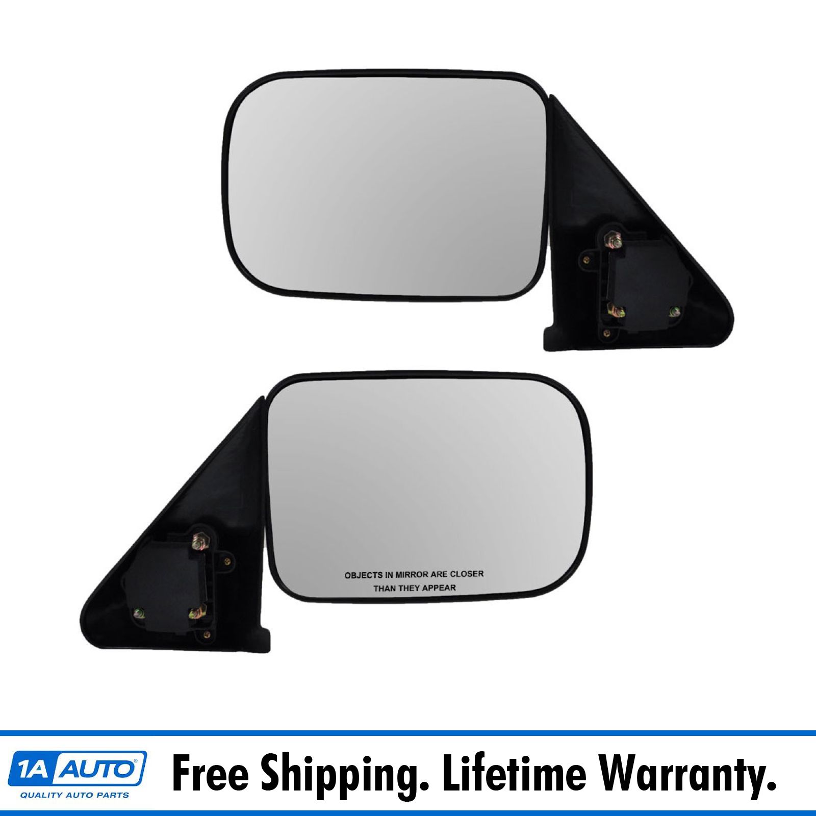 Chrome Manual Side View Mirror Left//Right Pair Set for 94-97 Ram Pickup Truck