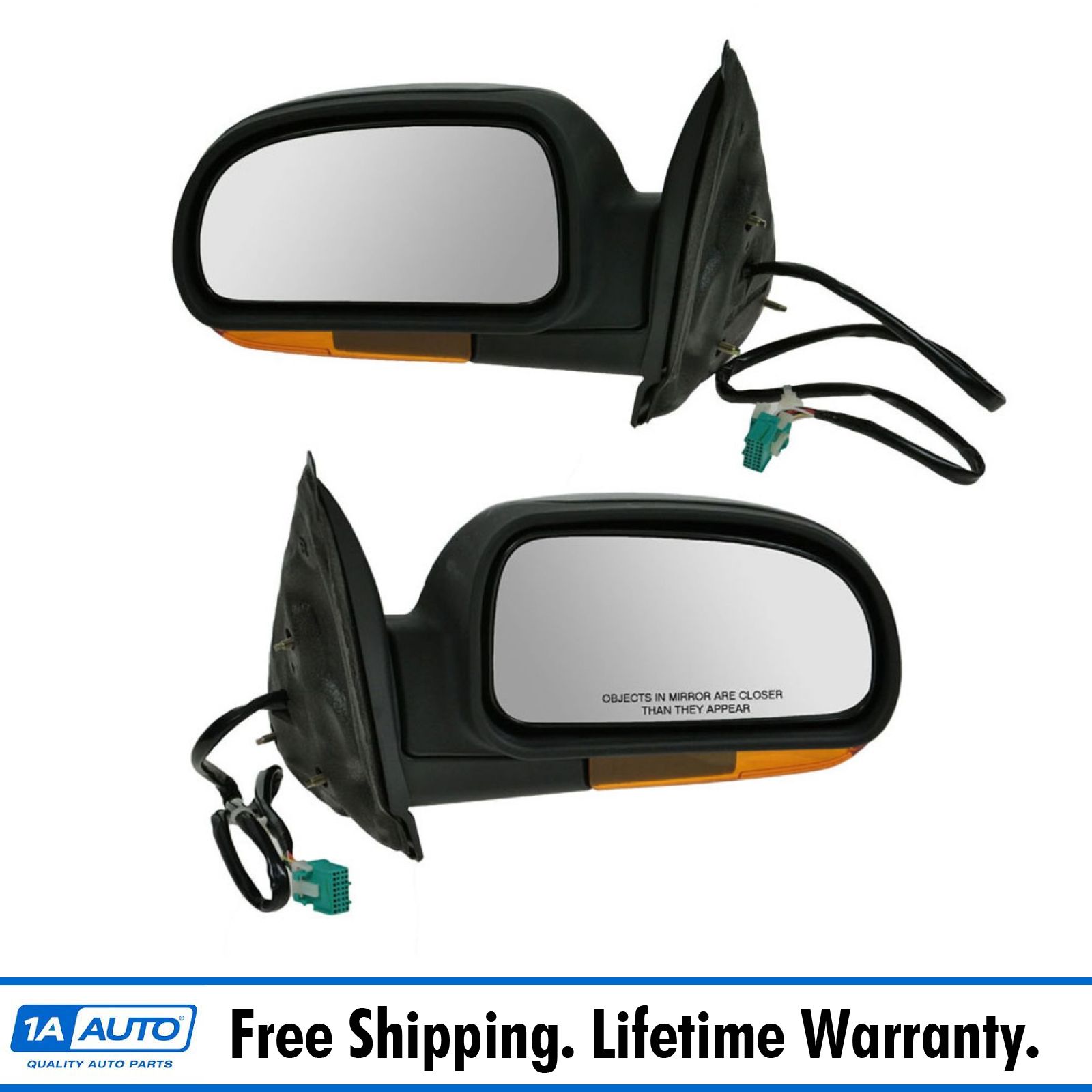 2002-06 GMC Envoy XL Mirror POWER FOLDING HEATED with AMBER TURN SIGNAL & TEXTURED FINISH PAIR