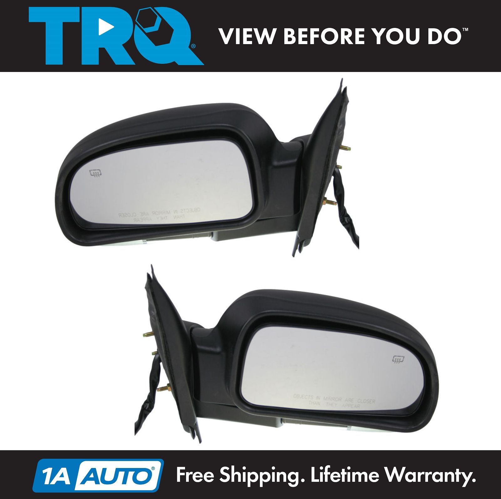 2004-07 GMC Envoy Mirror POWER HEATED Manual Folding with CLEAR TURN SIGNAL & SMOOTH FINISH PAIR