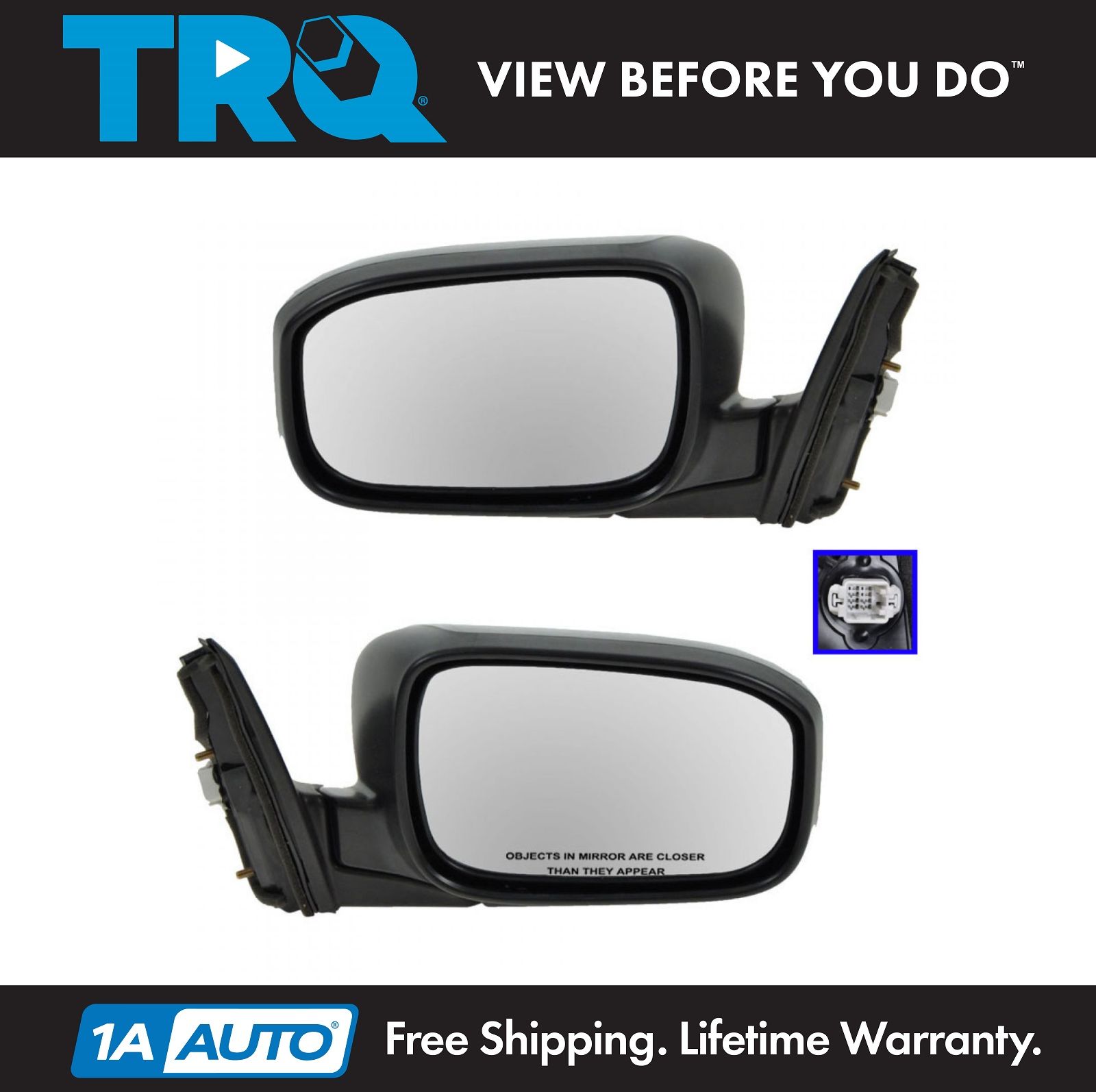 TRQ Power Heated Side View Mirrors Left & Right Pair Set for 0307