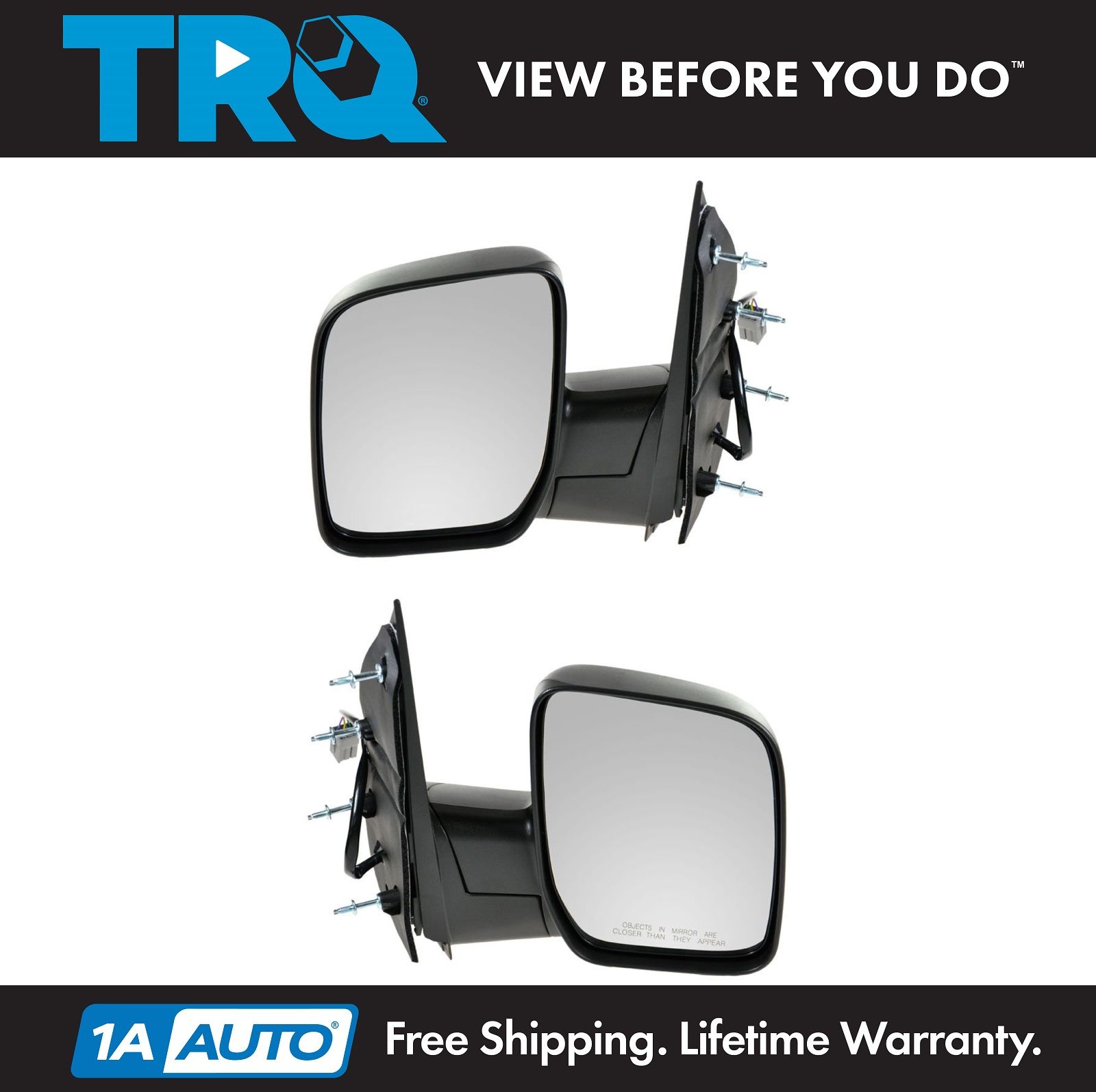 02-08 Econoline Van Manual Folding Rear View Mirrors Left /& Right Side SET PAIR