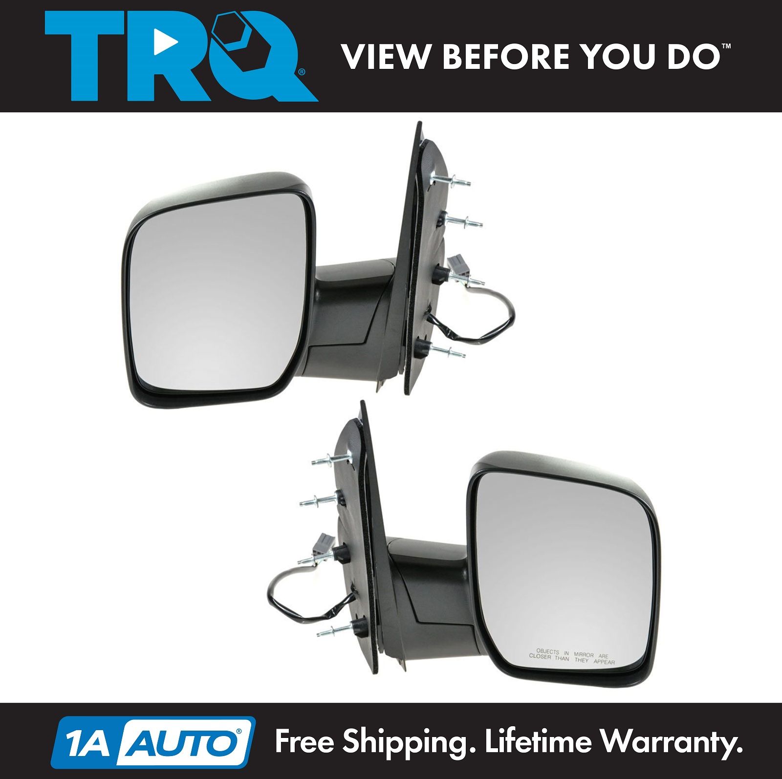 Manual Folding Mirrors RH Right Passenger Side for 94-06 Ford E350 Van E150 E250
