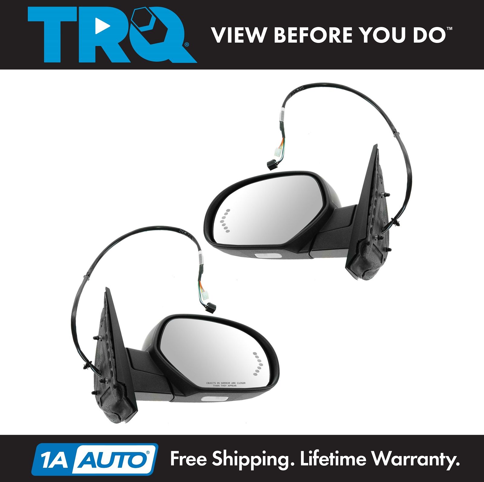 Sierra Pickup Truck Power Heated w//o Signal//Dim Mirror Left Right Side SET PAIR