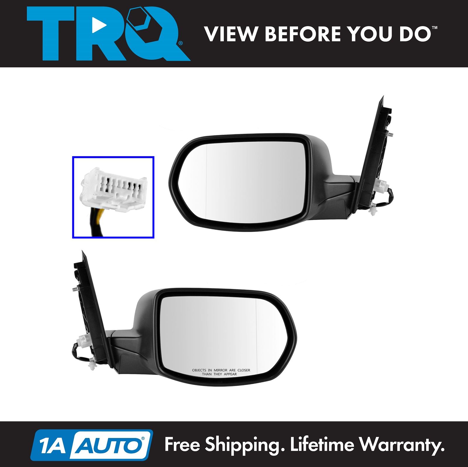 12-14 CRV Power Non-Heat Manual Folding Black Rear View Mirror Left Driver Side