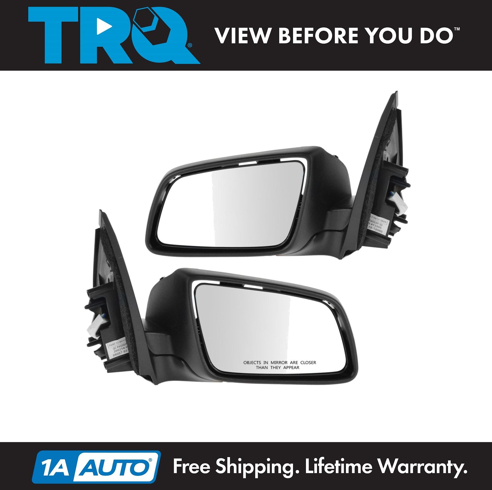Side Power Heated Mirror Pair Set of 2 Kit for 11-13 Chevy Caprice