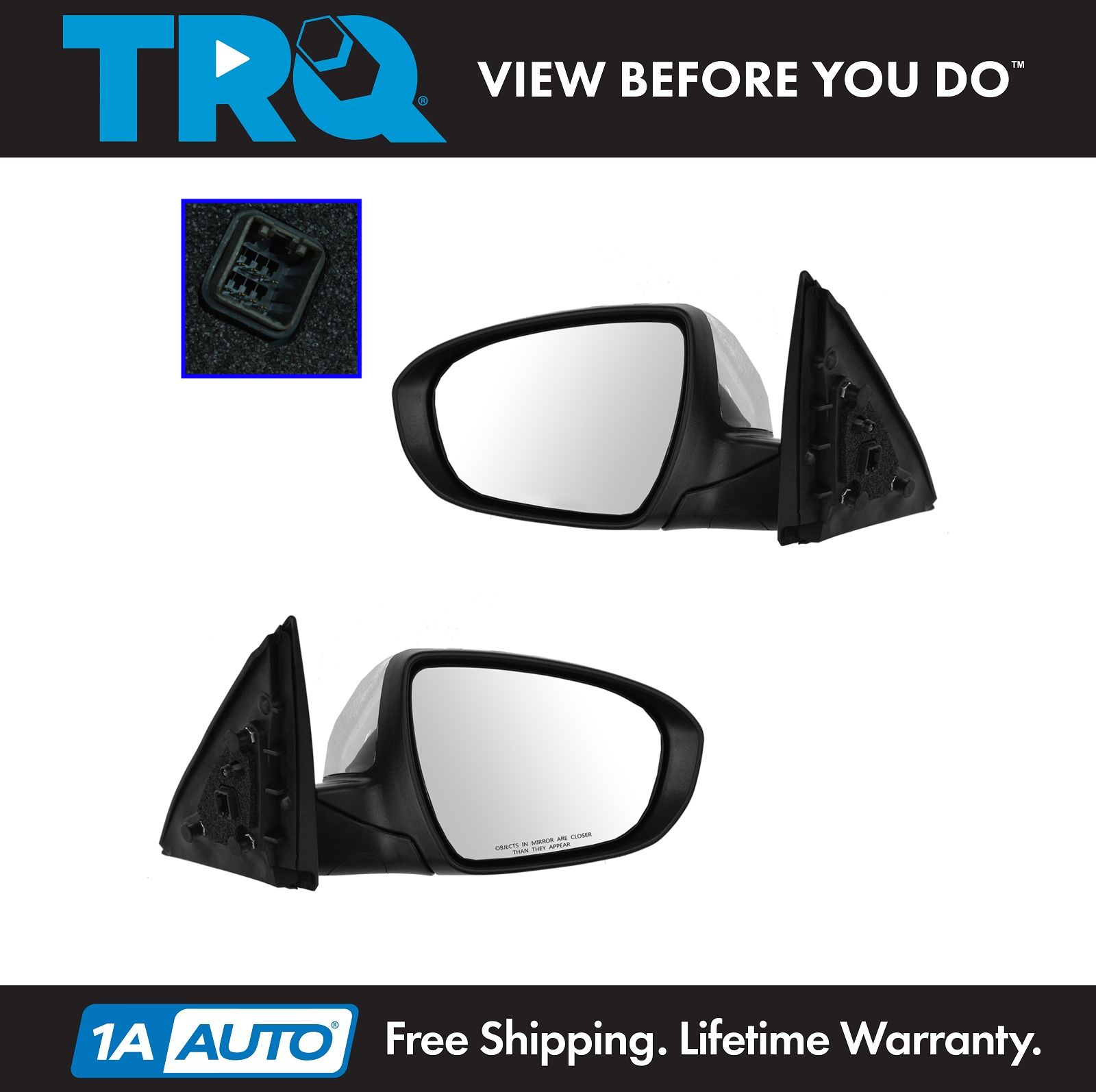 Side Power Heated Mirror Pair Set of 2 Kit for 11-13 Chevy Caprice