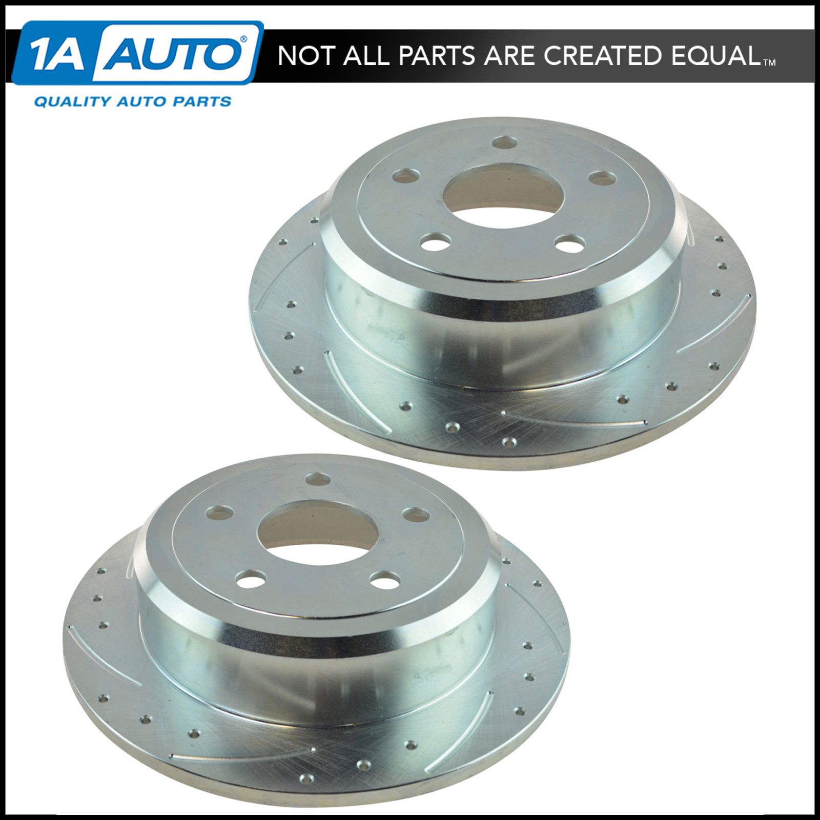 Nakamoto Performance Brake Rotor Drilled Slotted Front Coated Pair for Chrysler