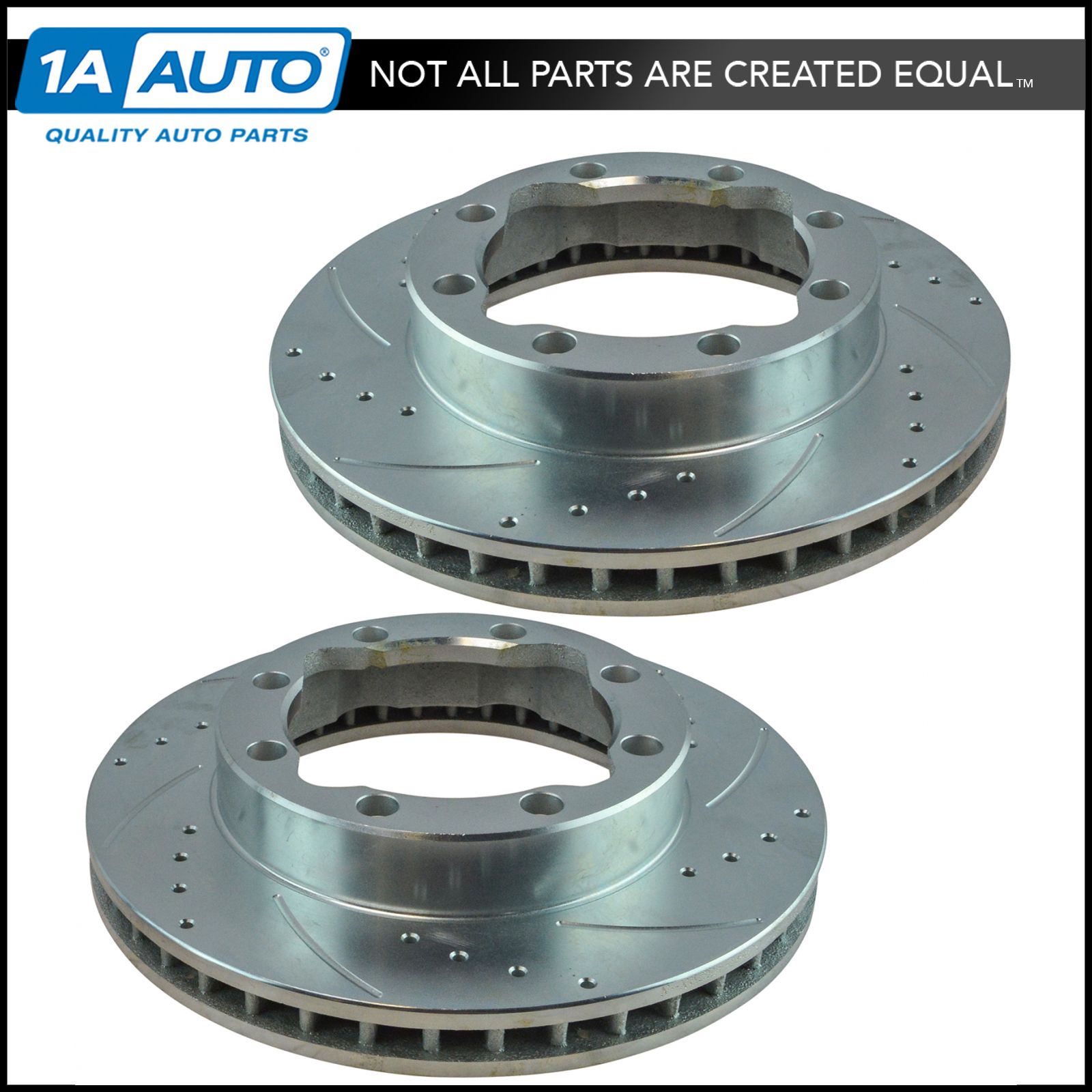 Nakamoto Performance Drilled Slotted Front Coated Brake Rotor Pair for GMC Truck