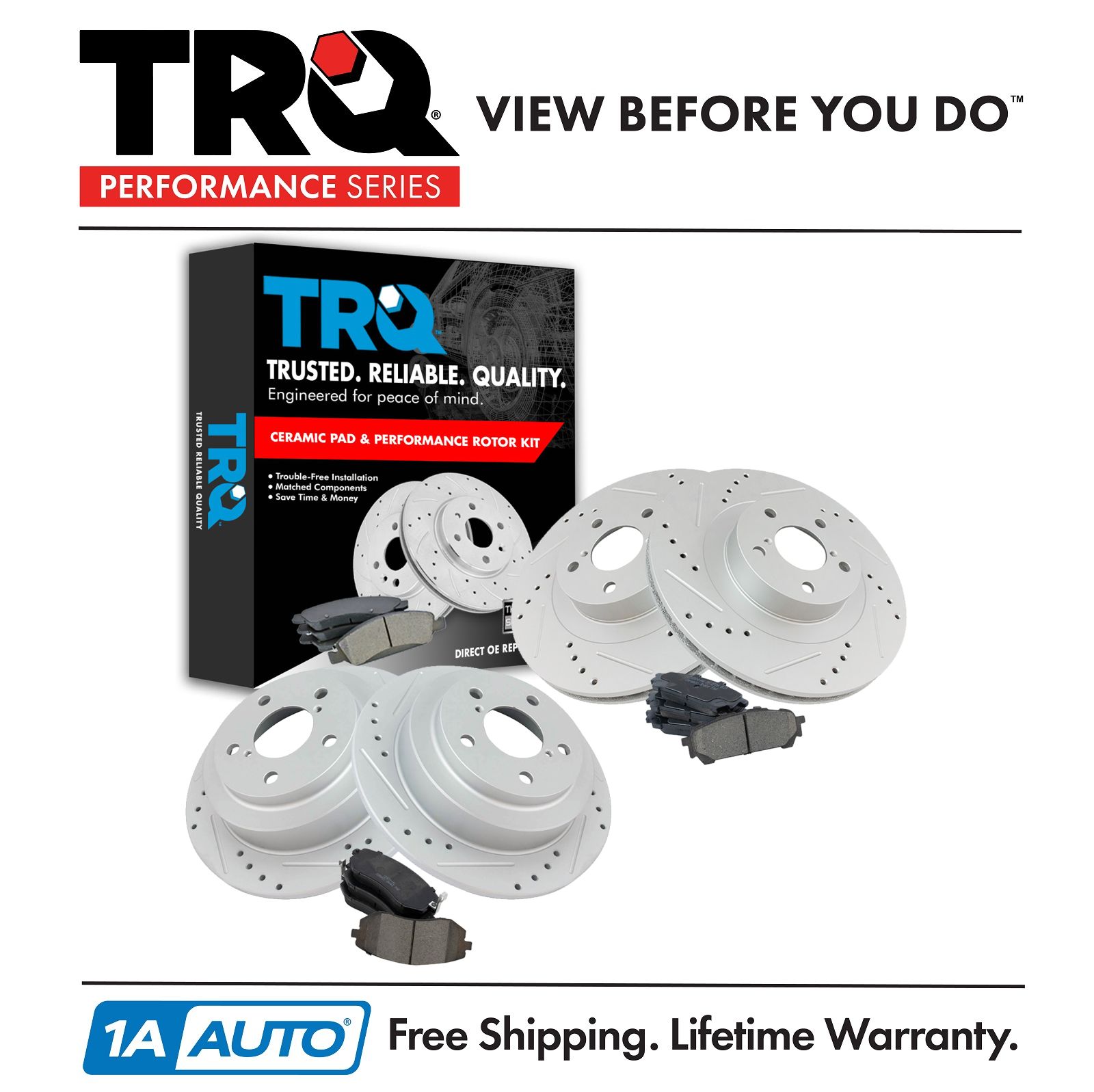 <b>Ceramic Performance Brake Pad & Rotor Kit</b>