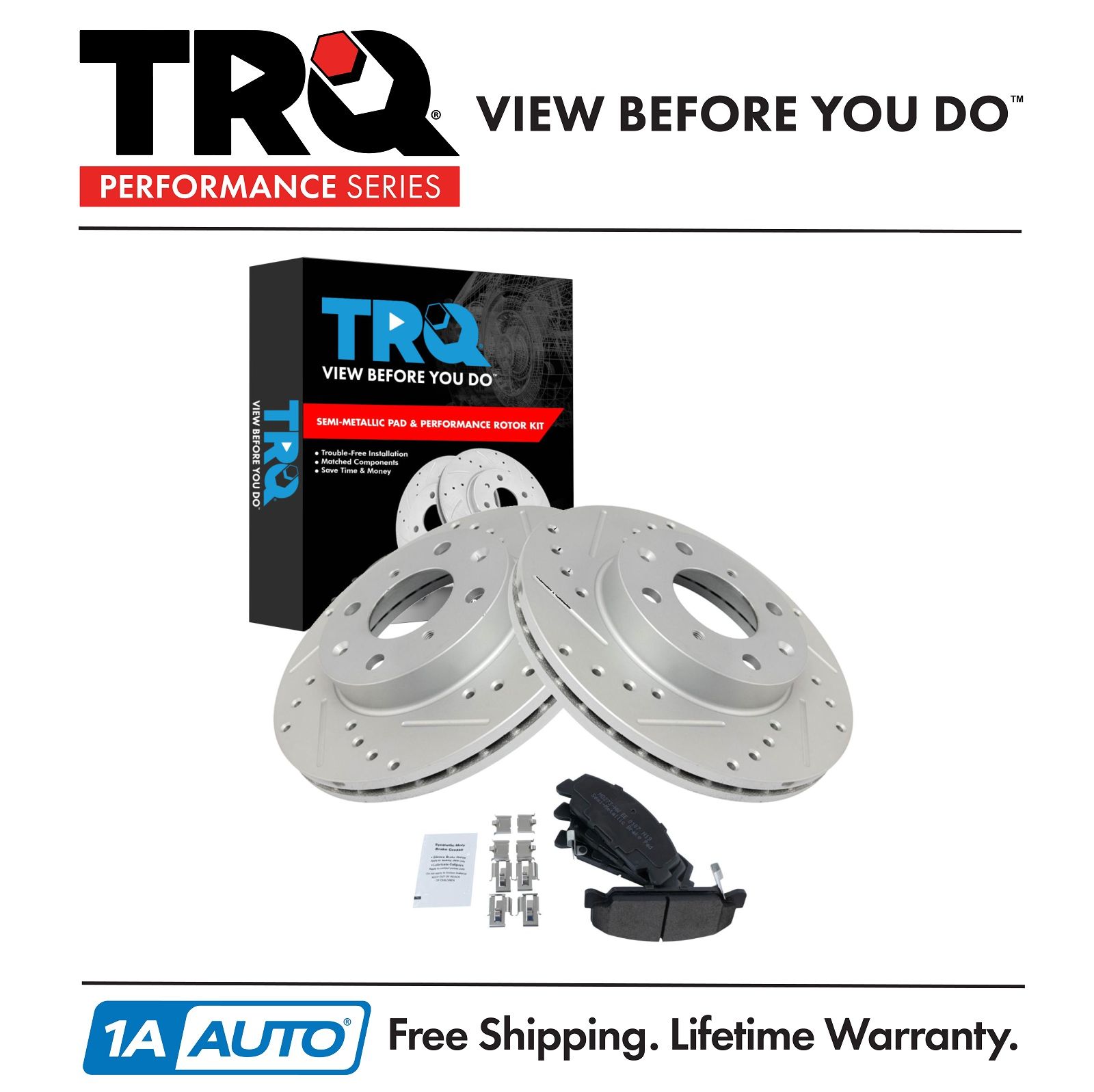 Nakamoto Performance Drilled Slotted Rotor /& Ceramic Brake Pad Front Set for BMW