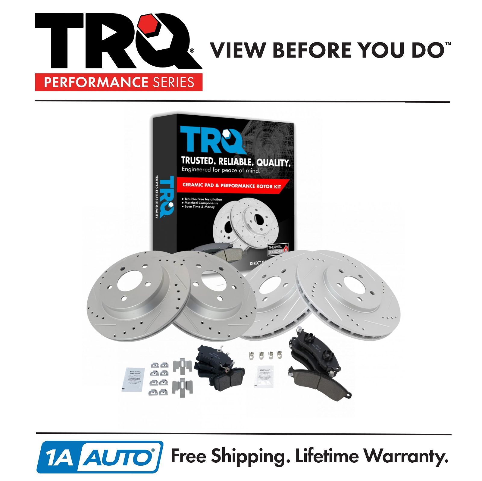 <b>Ceramic Performance Brake Pad & Rotor Kit</b>