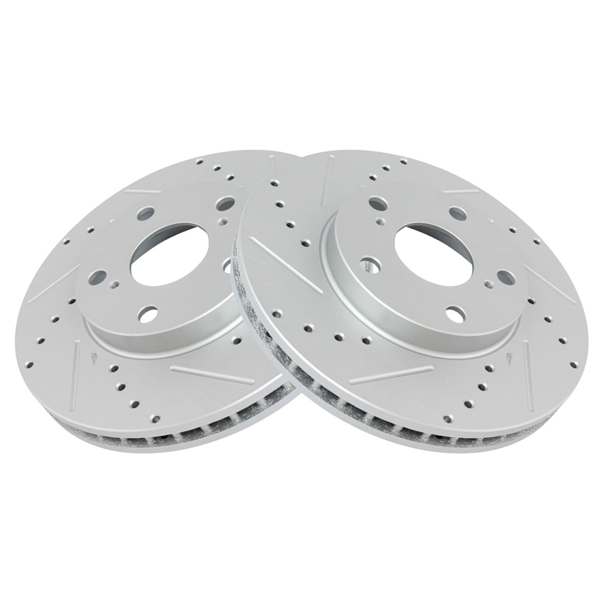 TRQ Performance Brake Rotor Drilled Slotted & Posi Ceramic Pad Front