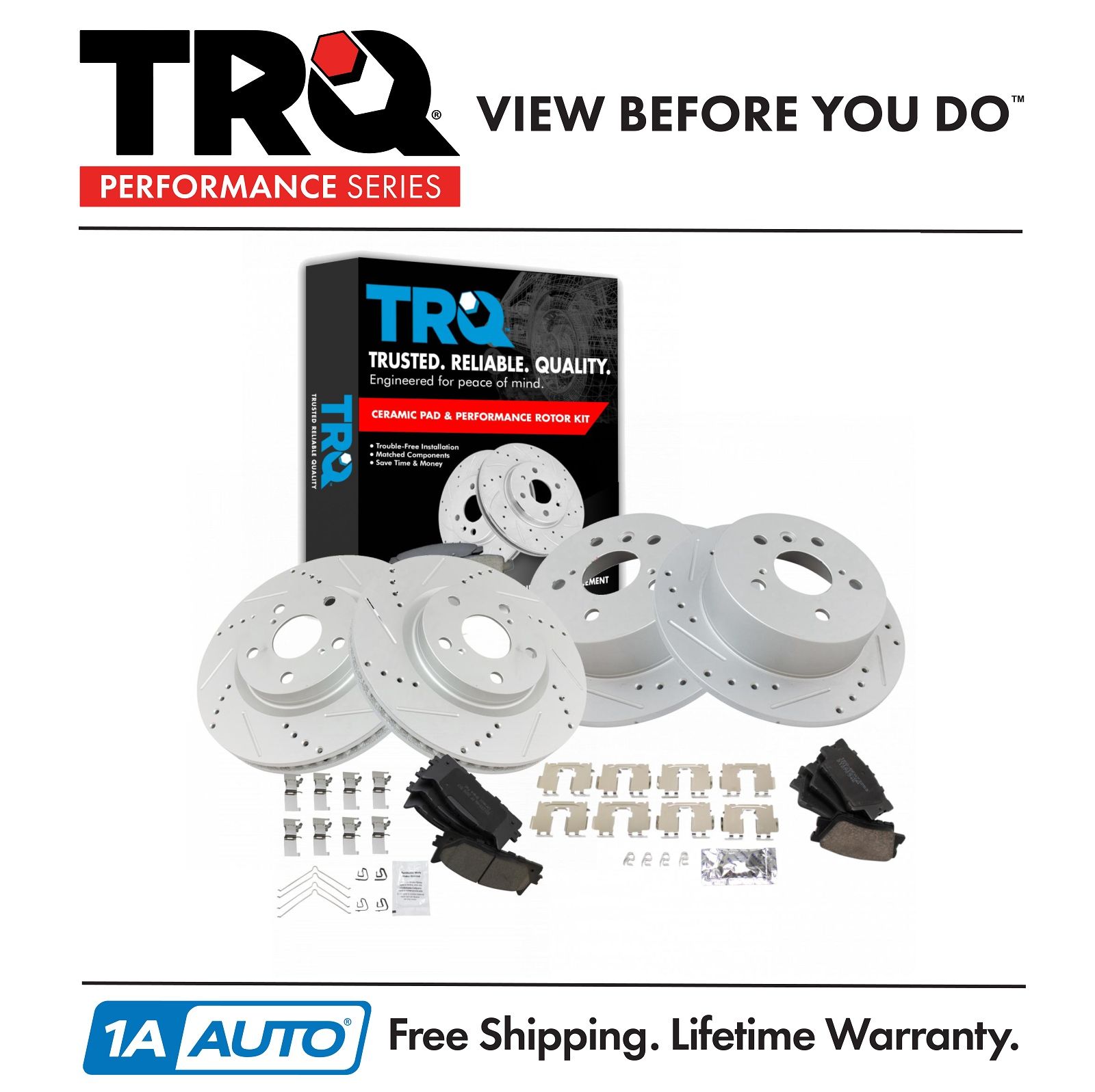 <b>Ceramic Performance Brake Pad & Rotor Kit</b>