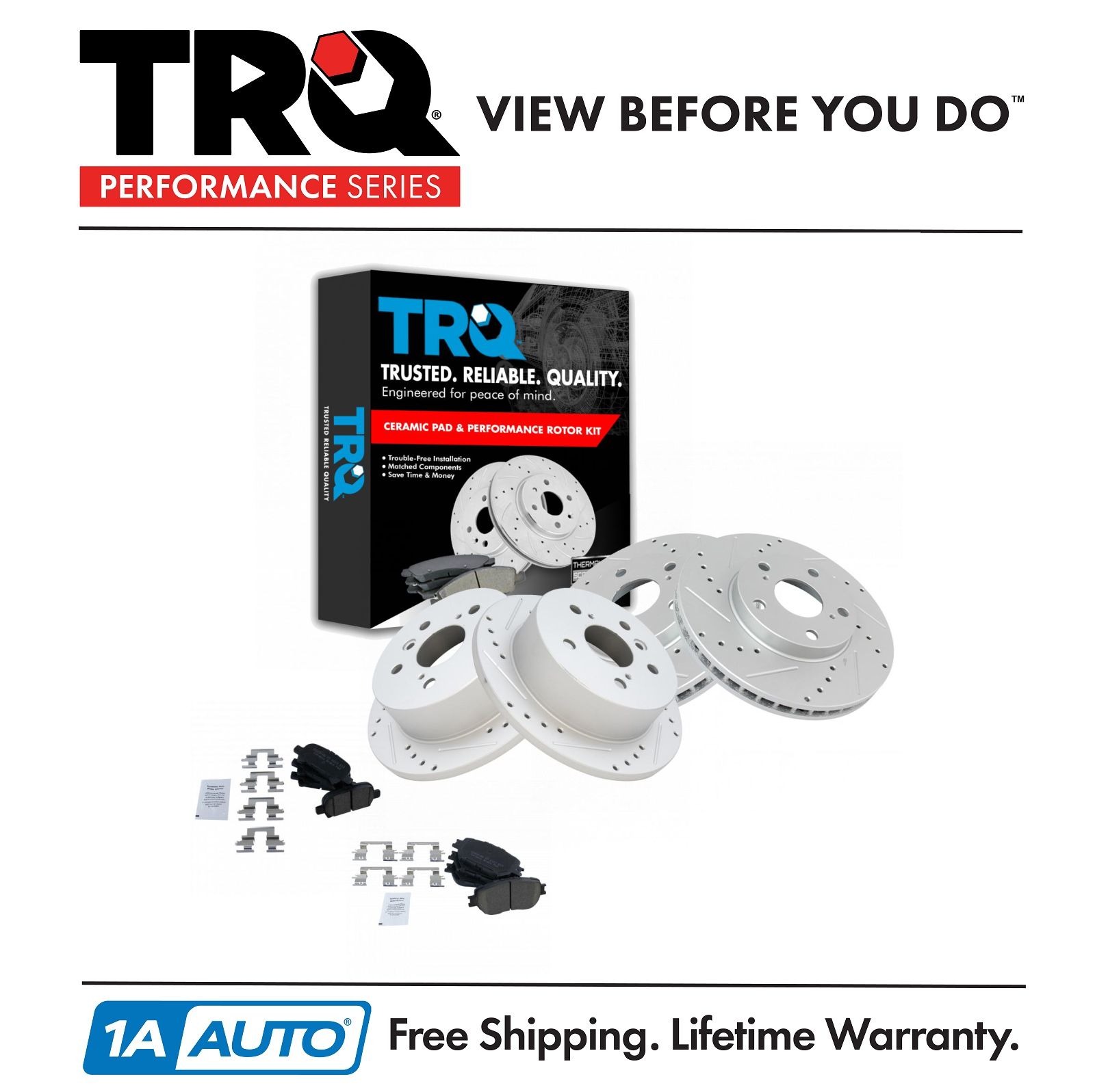 <b>Ceramic Performance Brake Pad & Rotor Kit</b>