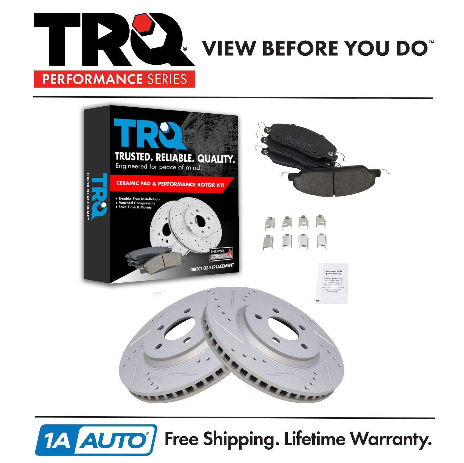 <b>Ceramic Performance Brake Pad & Rotor Kit</b>