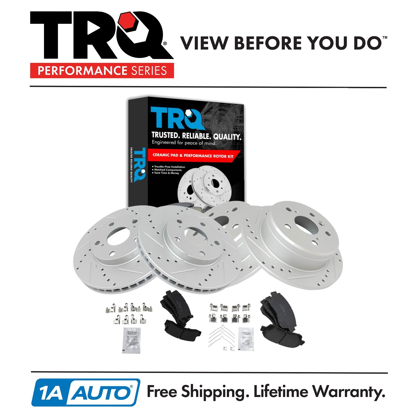 <b>Ceramic Performance Brake Pad & Rotor Kit</b>