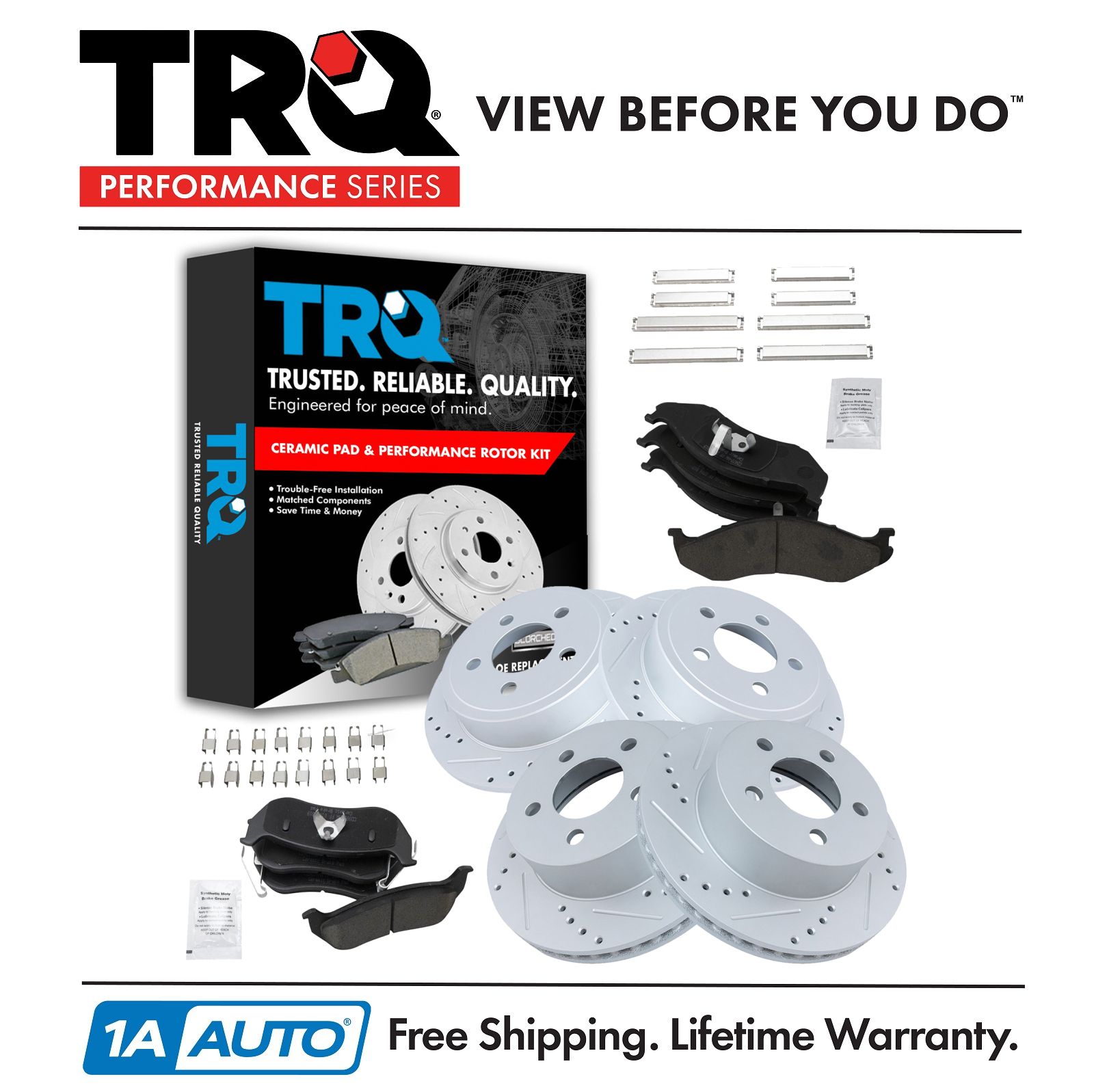 <b>Ceramic Performance Brake Pad & Rotor Kit</b>