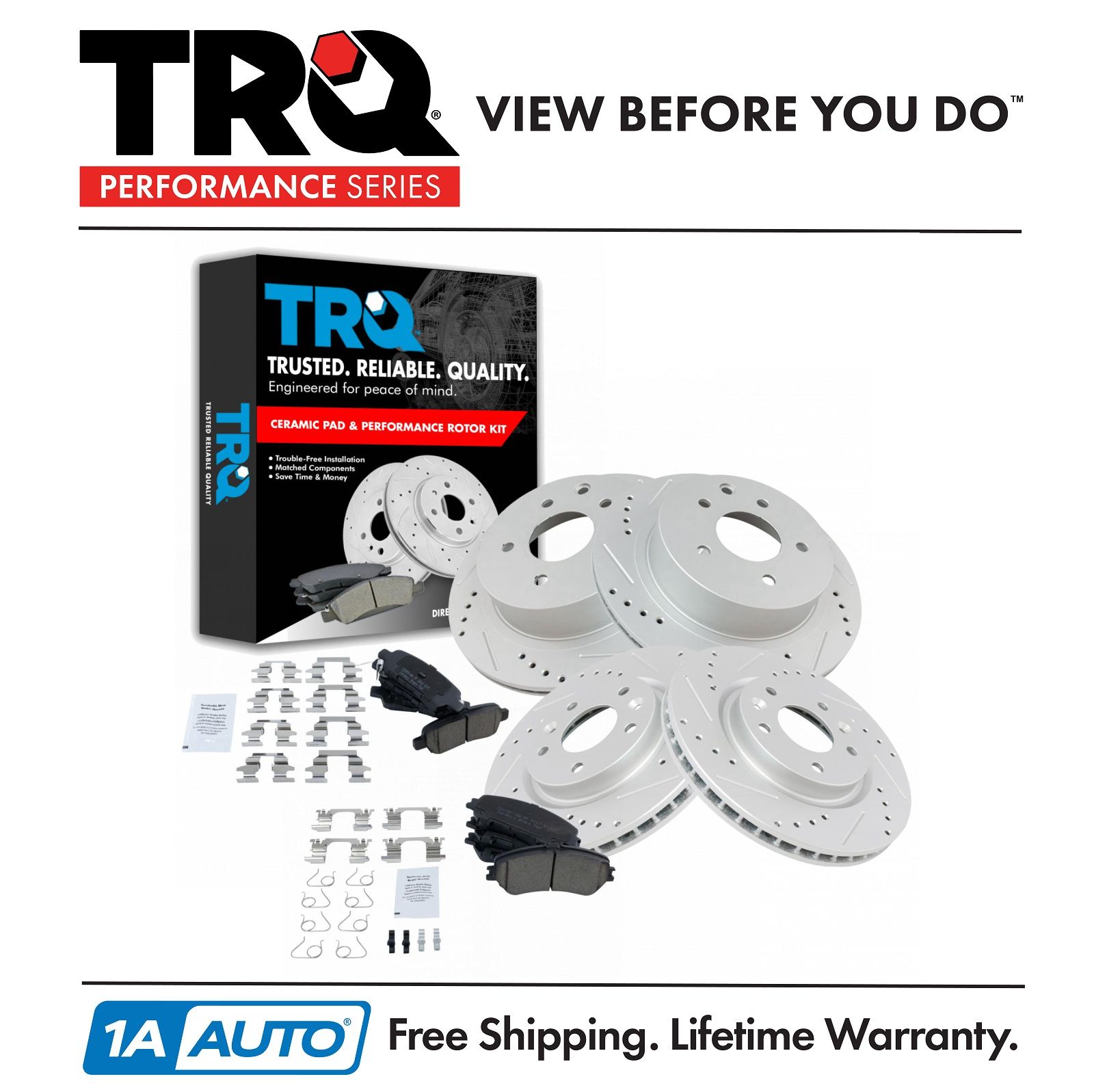 <b>Ceramic Performance Brake Pad & Rotor Kit</b>
