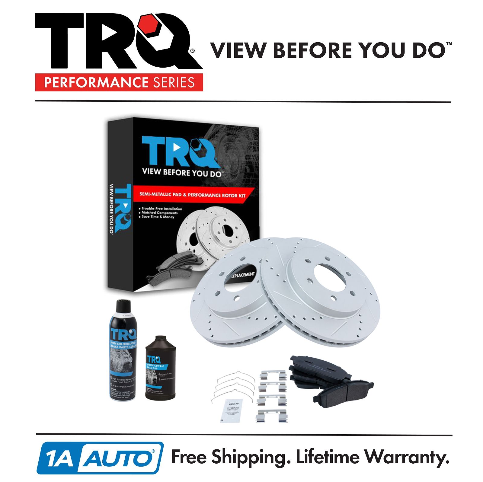 <b>Dot 3 & 4 Semi-Metallic Performance Brake Pad & Rotor Kit</b>