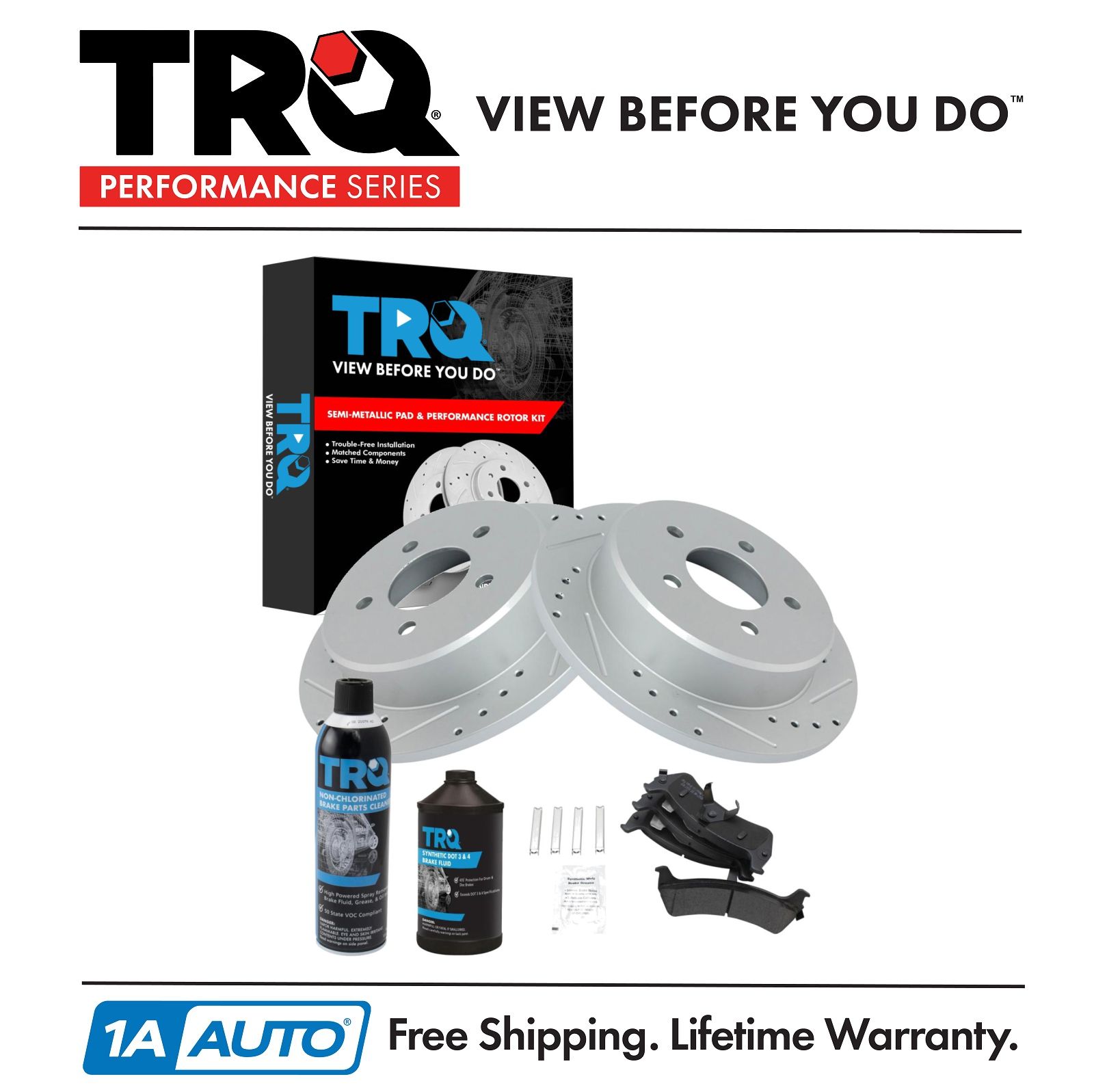 <b>Dot 3 & 4 Semi-Metallic Performance Brake Pad & Rotor Kit</b>