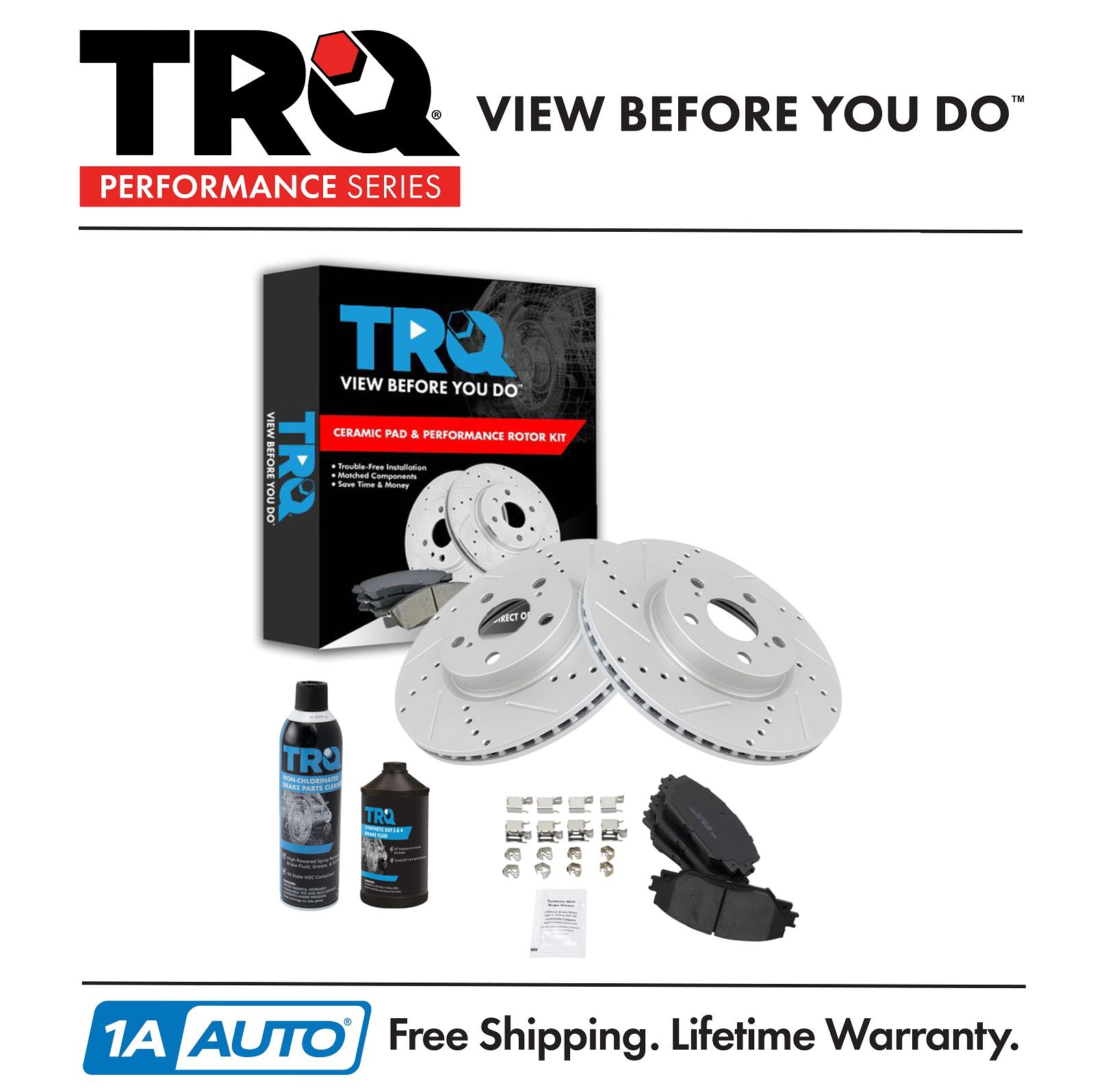 <b>Dot 3 & 4 Ceramic Performance Brake Pad & Rotor Kit</b>