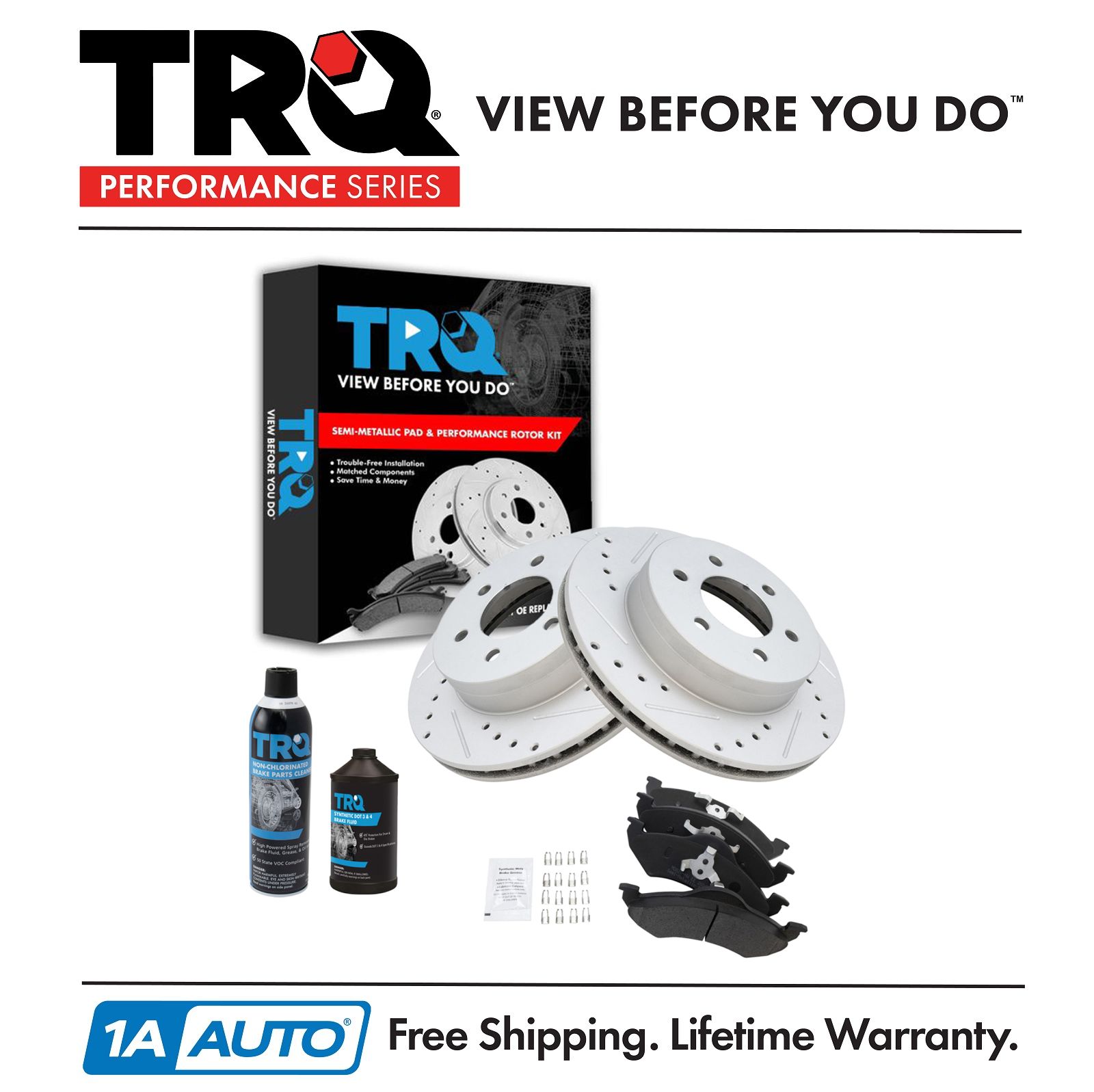 <b>Dot 3 & 4 Semi-Metallic Performance Brake Pad & Rotor Kit</b>