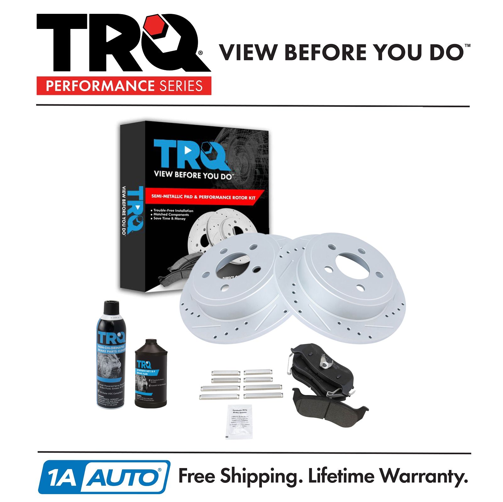 <b>Dot 3 & 4 Semi-Metallic Performance Brake Pad & Rotor Kit</b>