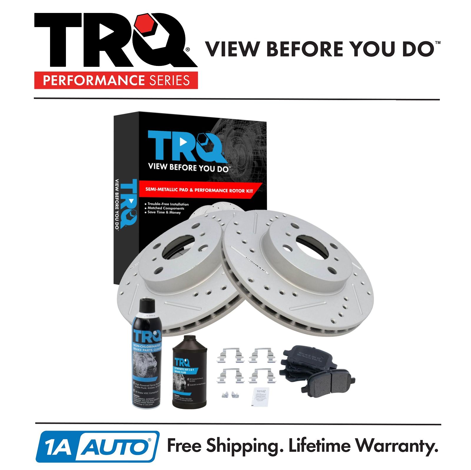 <b>Dot 3 & 4 Semi-Metallic Performance Brake Pad & Rotor Kit</b>