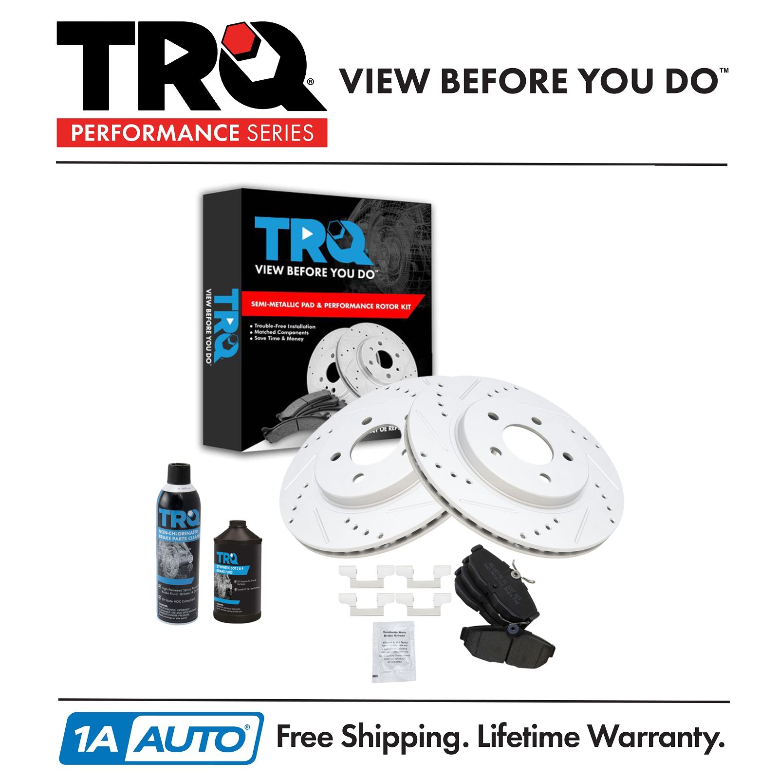 <b>Dot 3 & 4 Semi-Metallic Performance Brake Pad & Rotor Kit</b>