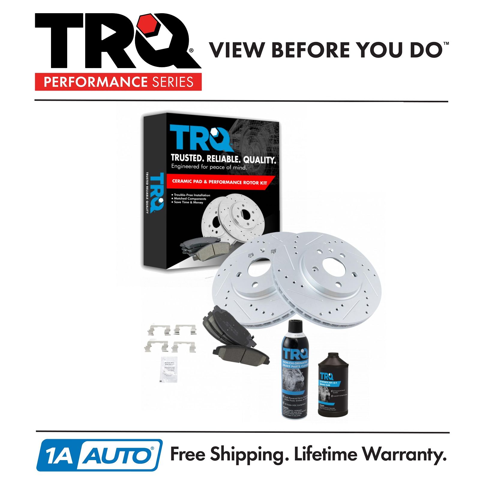 <b>Dot 3 & 4 Ceramic Performance Brake Pad & Rotor Kit</b>