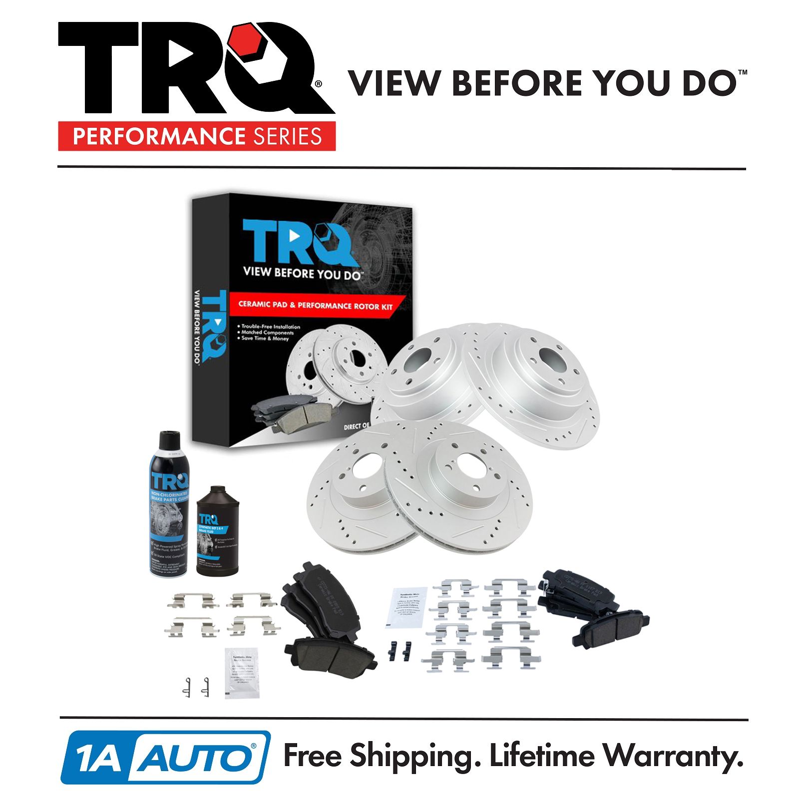 <b>Dot 3 & 4 Ceramic Performance Brake Pad & Rotor Kit</b>