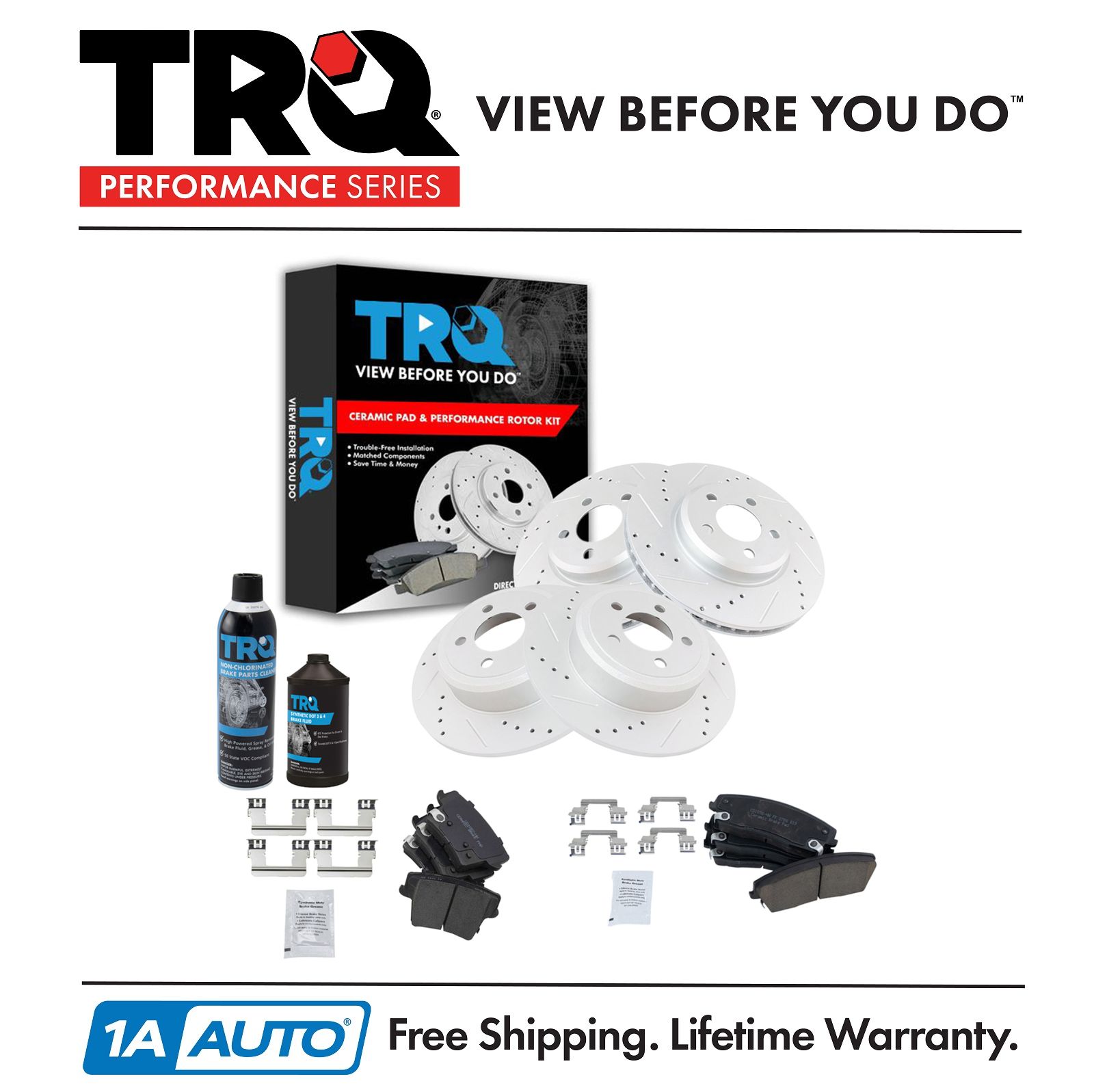 <b>Dot 3 & 4 Ceramic Performance Brake Pad & Rotor Kit</b>