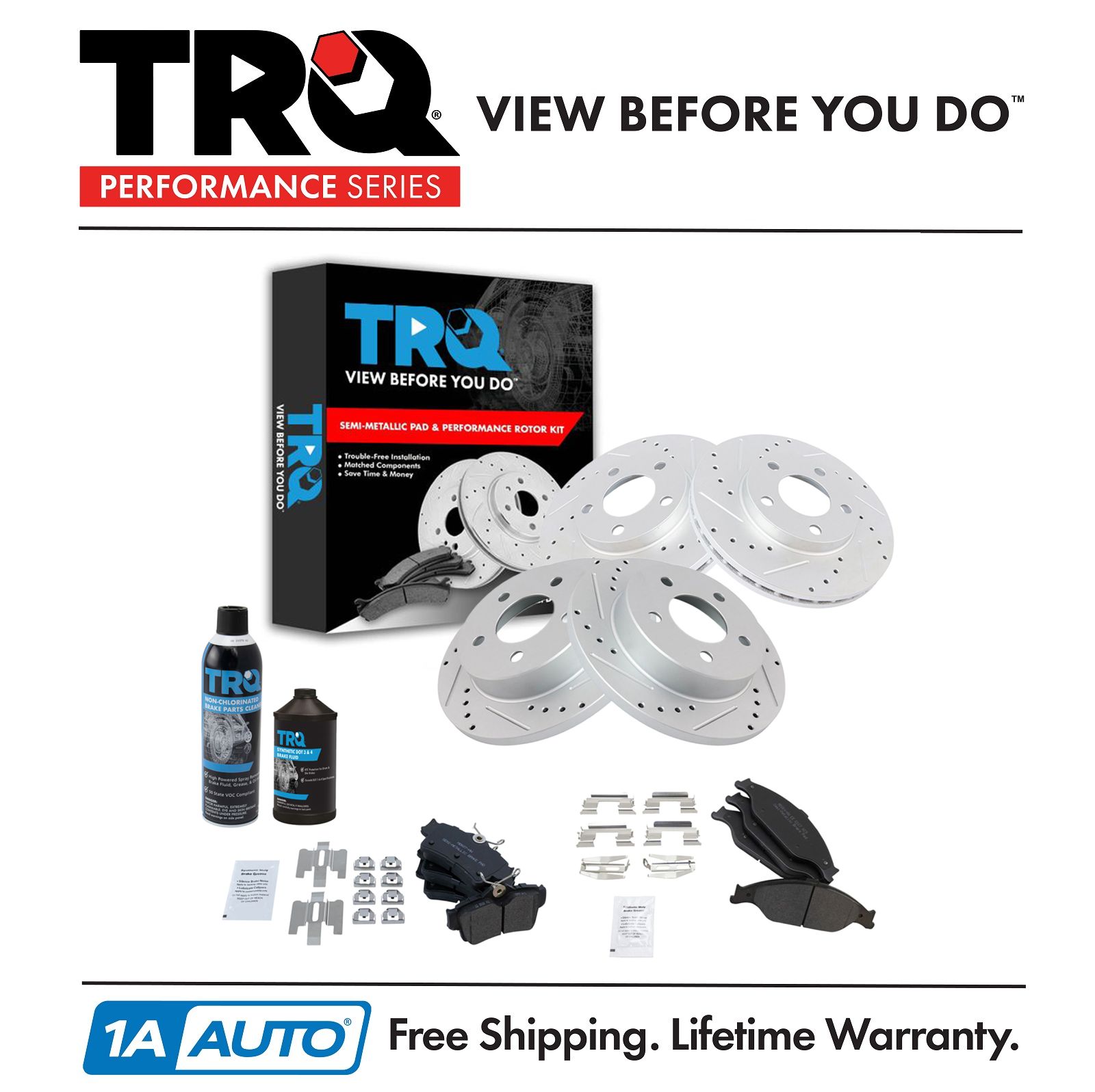 <b>Dot 3 & 4 Semi-Metallic Performance Brake Pad & Rotor Kit</b>