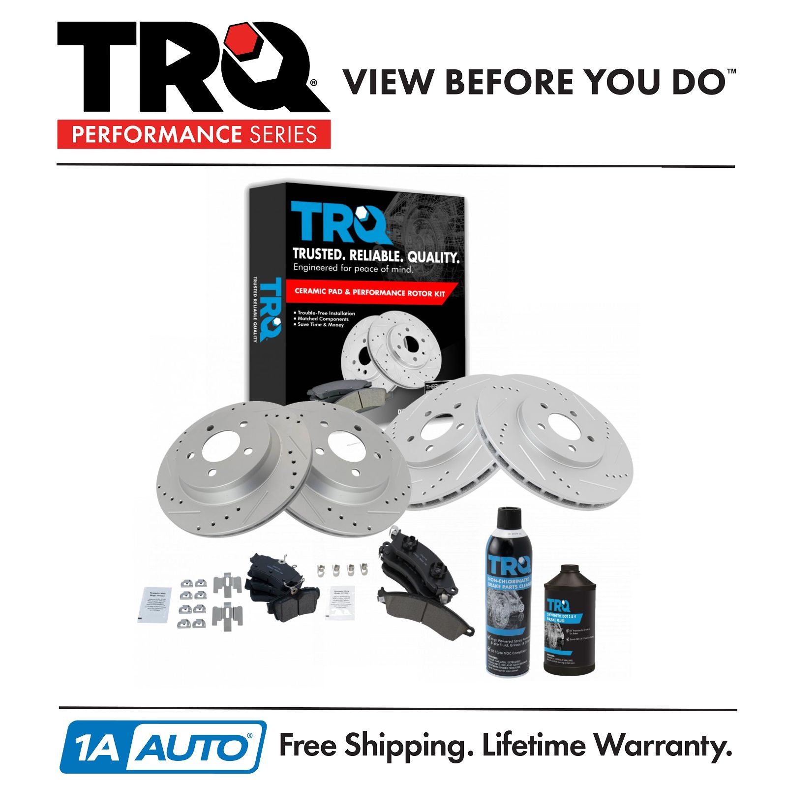 <b>Dot 3 & 4 Ceramic Performance Brake Pad & Rotor Kit</b>