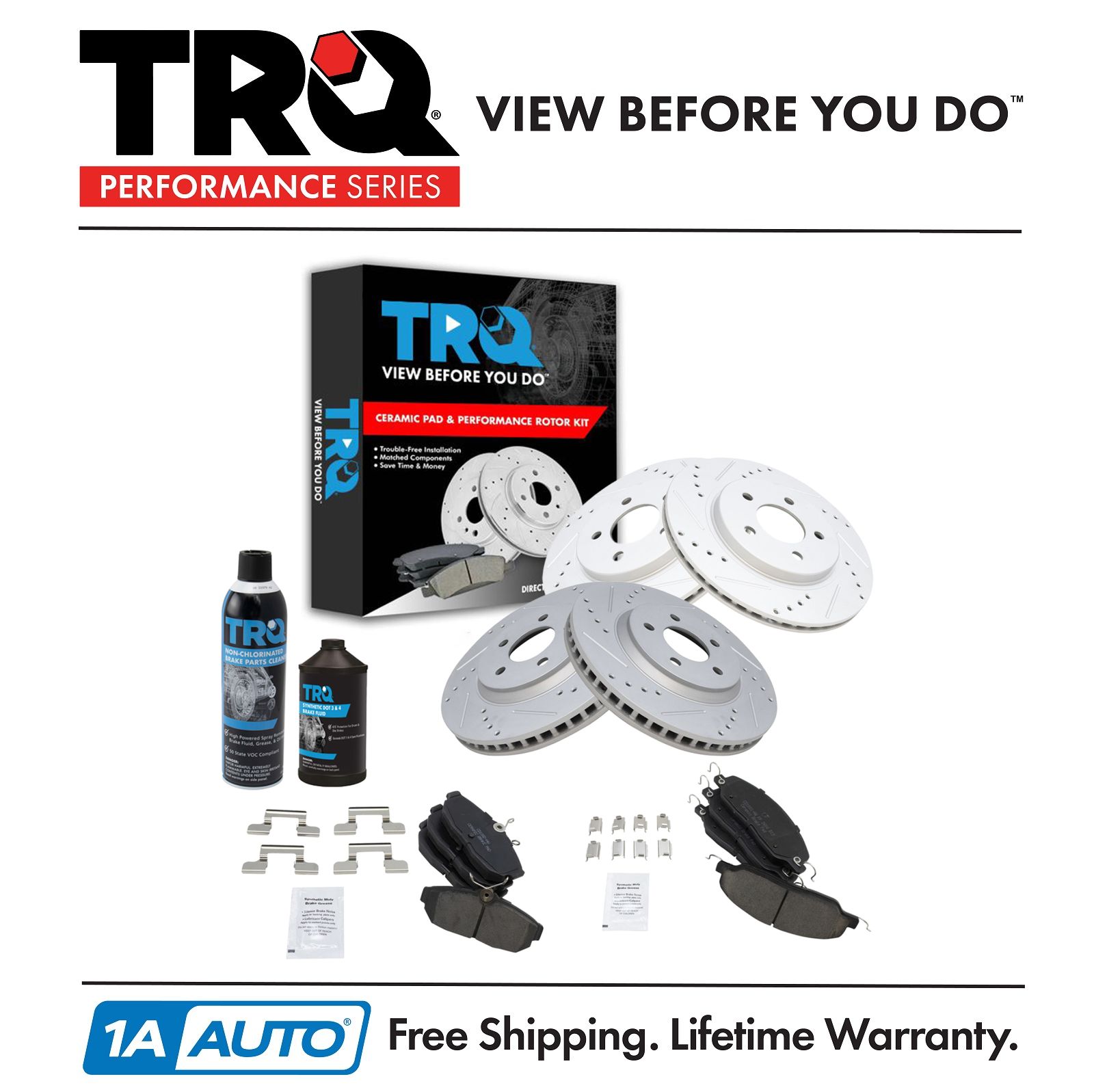 <b>Dot 3 & 4 Ceramic Performance Brake Pad & Rotor Kit</b>