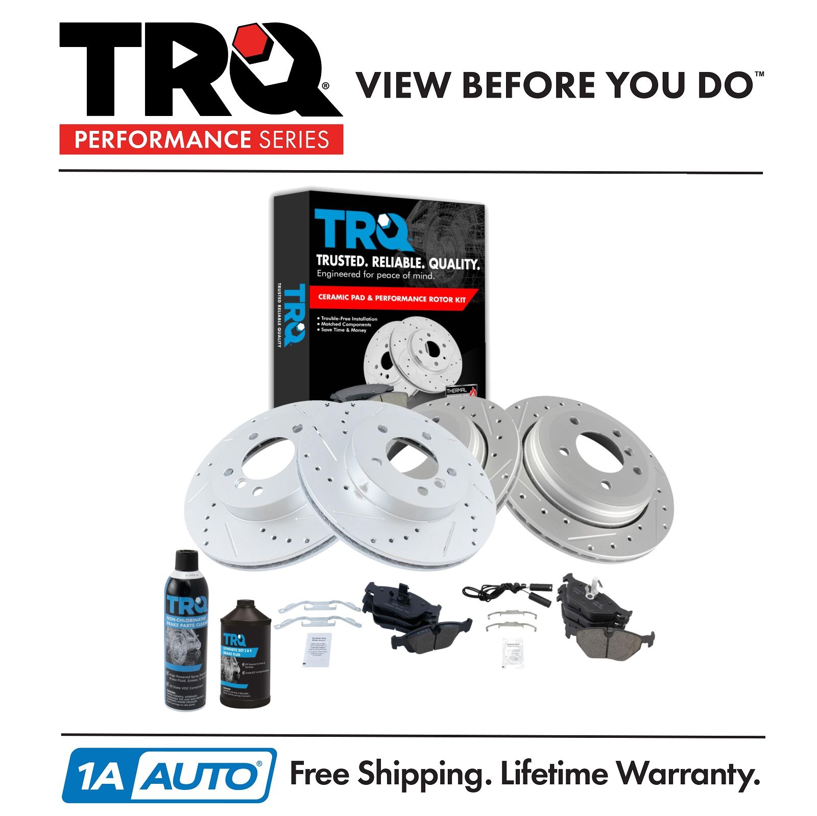<b>Dot 3 & 4 Ceramic Performance Brake Pad & Rotor Kit</b>
