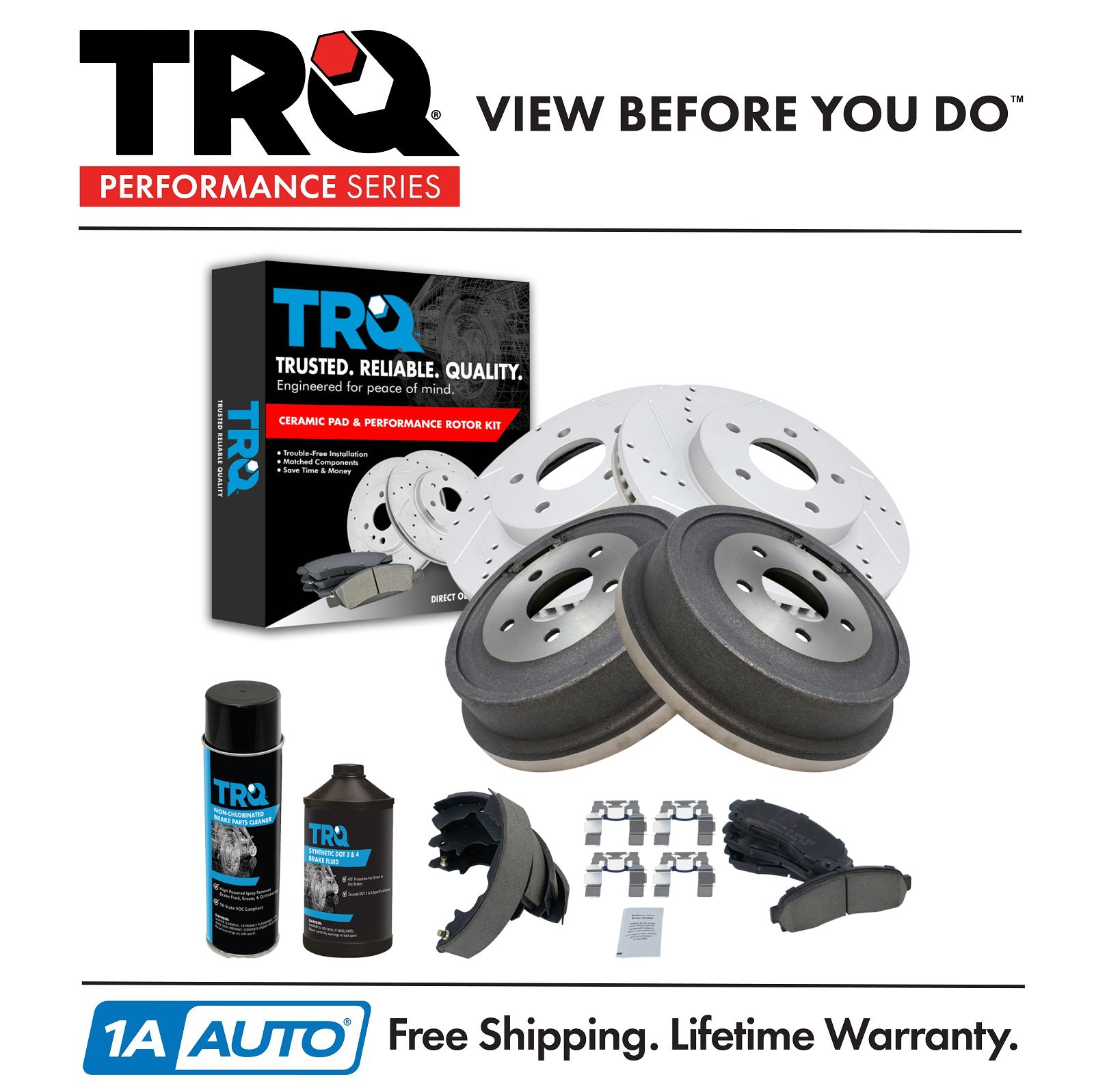 <b>Dot 3 & 4 Ceramic Performance Brake Pad & Rotor, Shoe & Drum Kit</b>