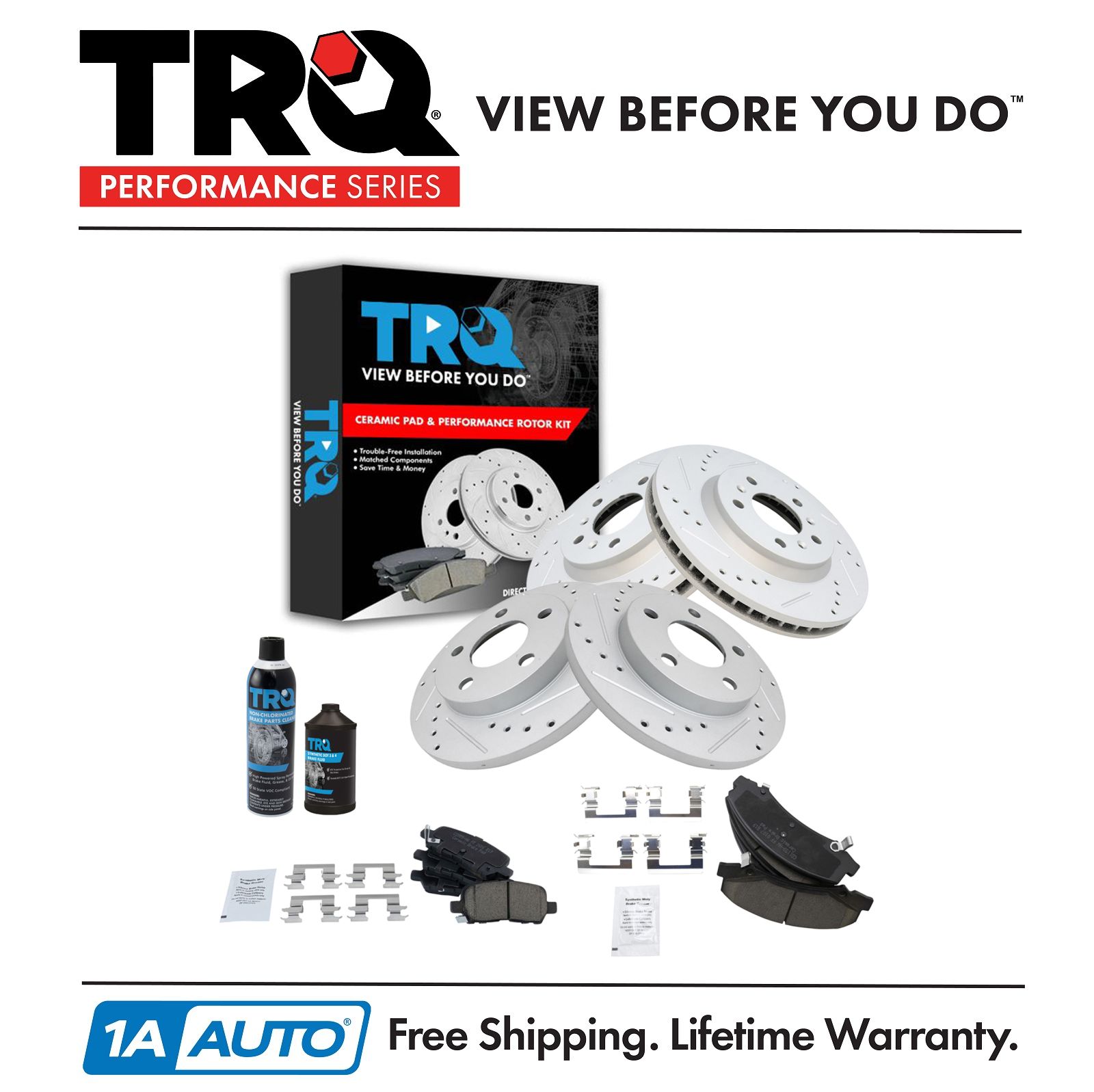 <b>Dot 3 & 4 Ceramic Performance Brake Pad & Rotor Kit</b>
