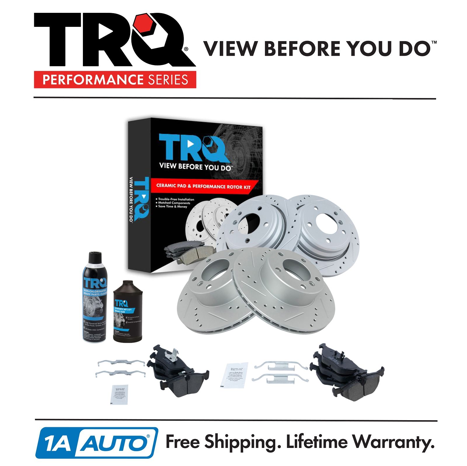 <b>Dot 3 & 4 Ceramic Brake Pad & Rotor Kit</b>