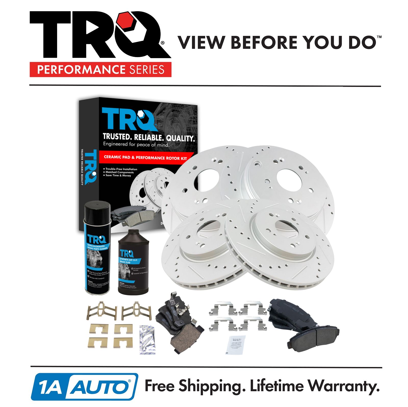 <b>Dot 3 & 4 Ceramic Performance Brake Pad & Rotor Kit</b>
