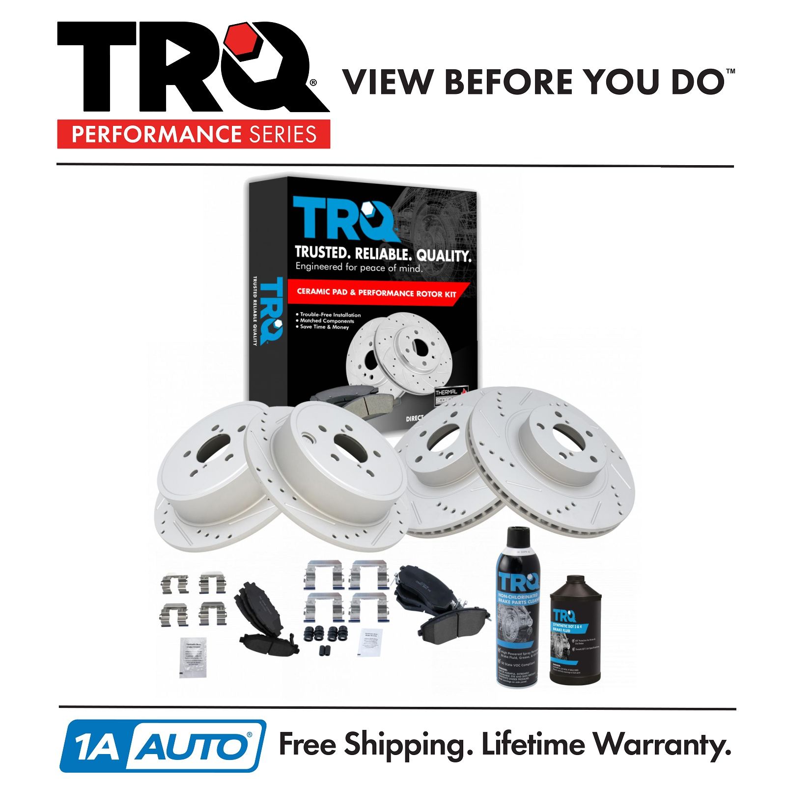 <b>Dot 3 & 4 Ceramic Performance Brake Pad & Rotor Kit</b>